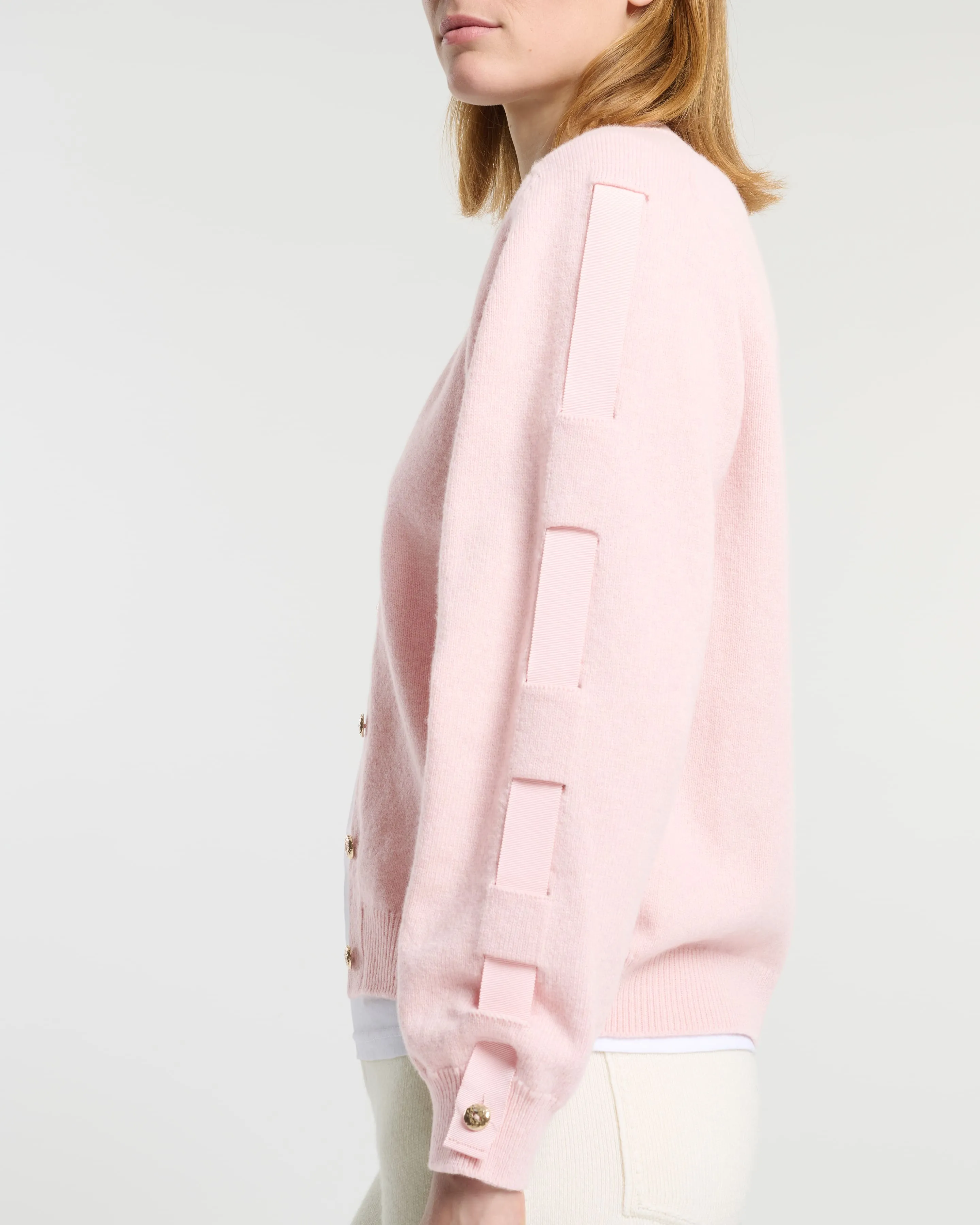 Cardigan en laine avec ruban sur les manches sold by Barrie product image thumbnail 2