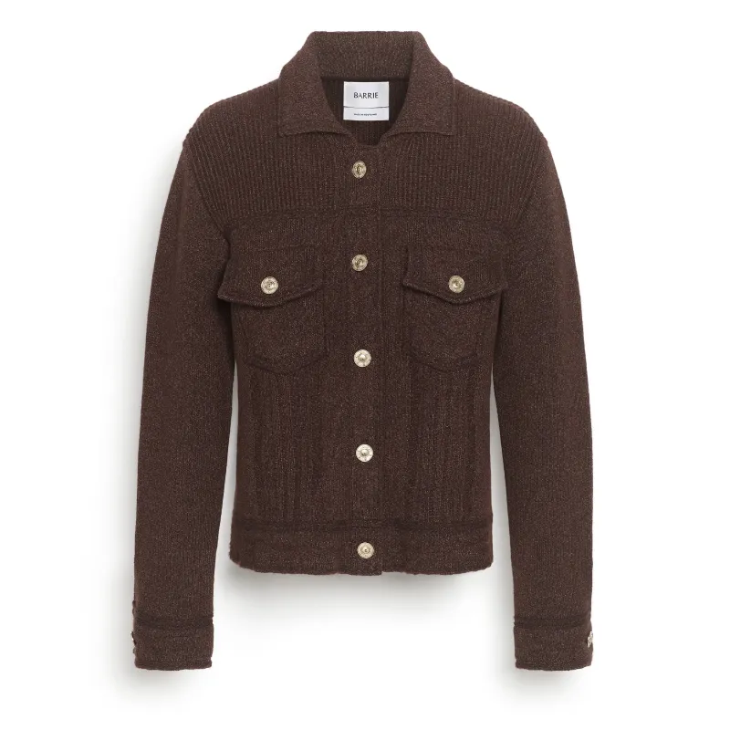 Veste Denim ajustée en cachemire et coton made by Barrie