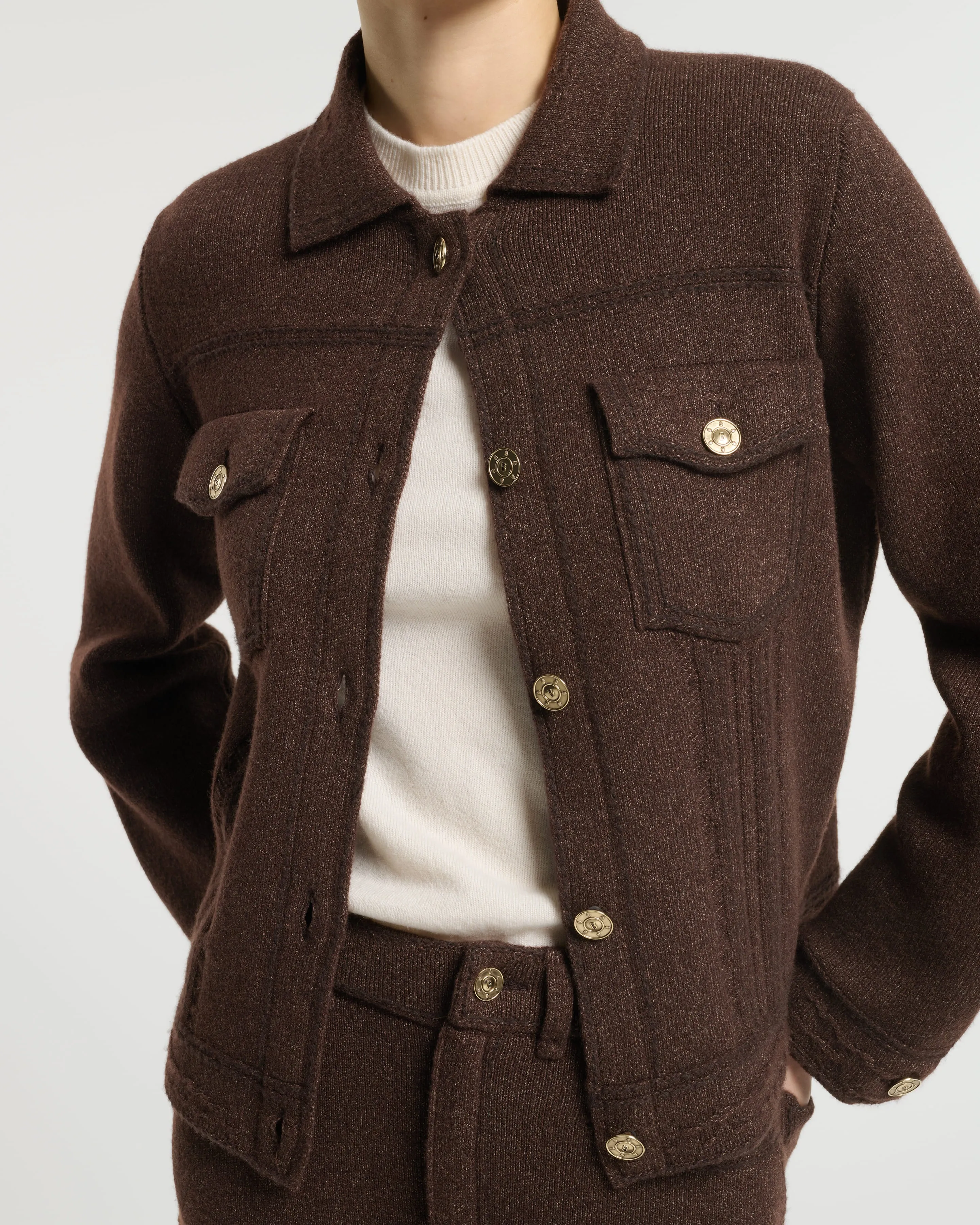 Veste Denim en cachemire et coton à coupe droite sold by Barrie product image thumbnail 2