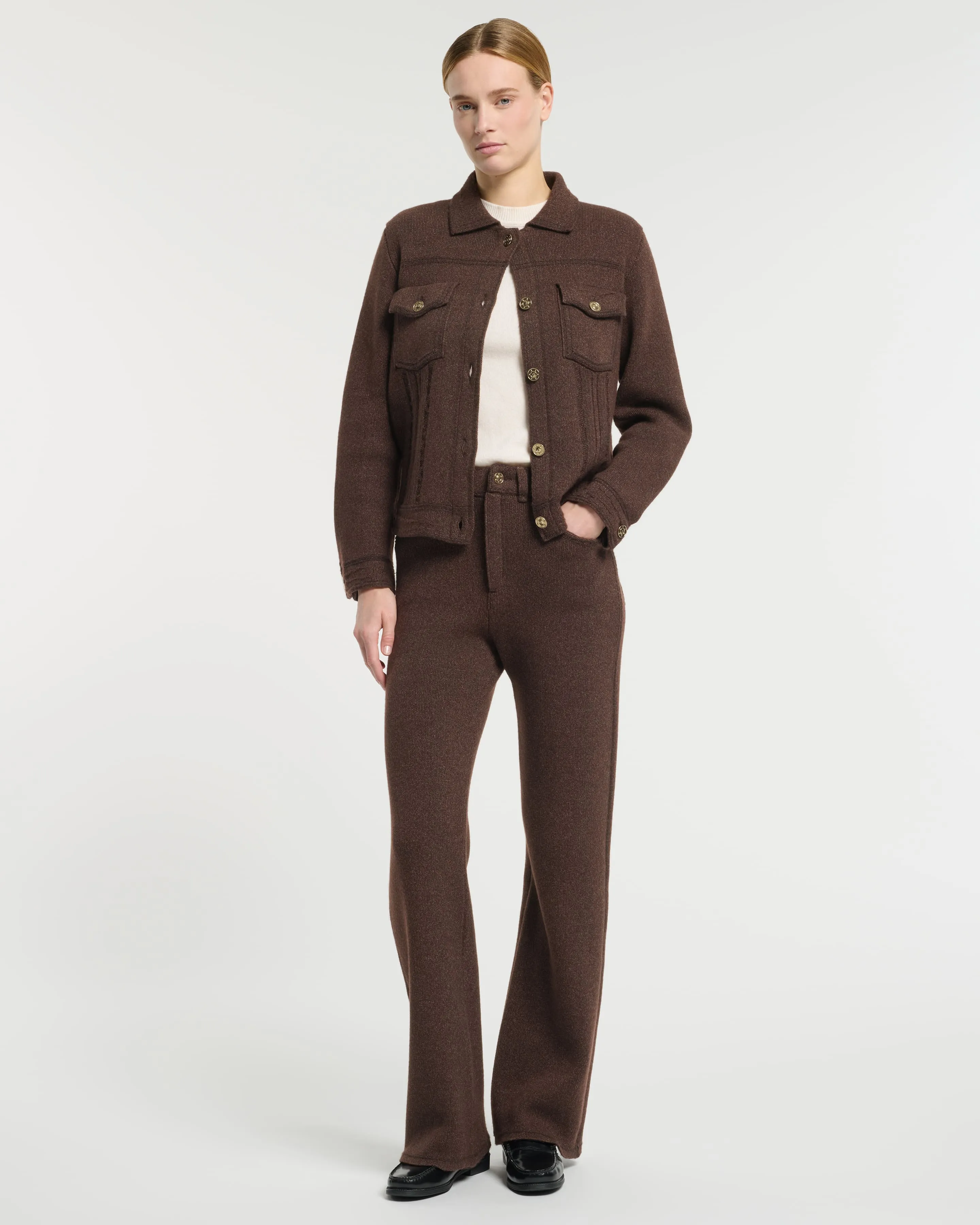 Veste Denim en cachemire et coton à coupe droite sold by Barrie product image thumbnail 4