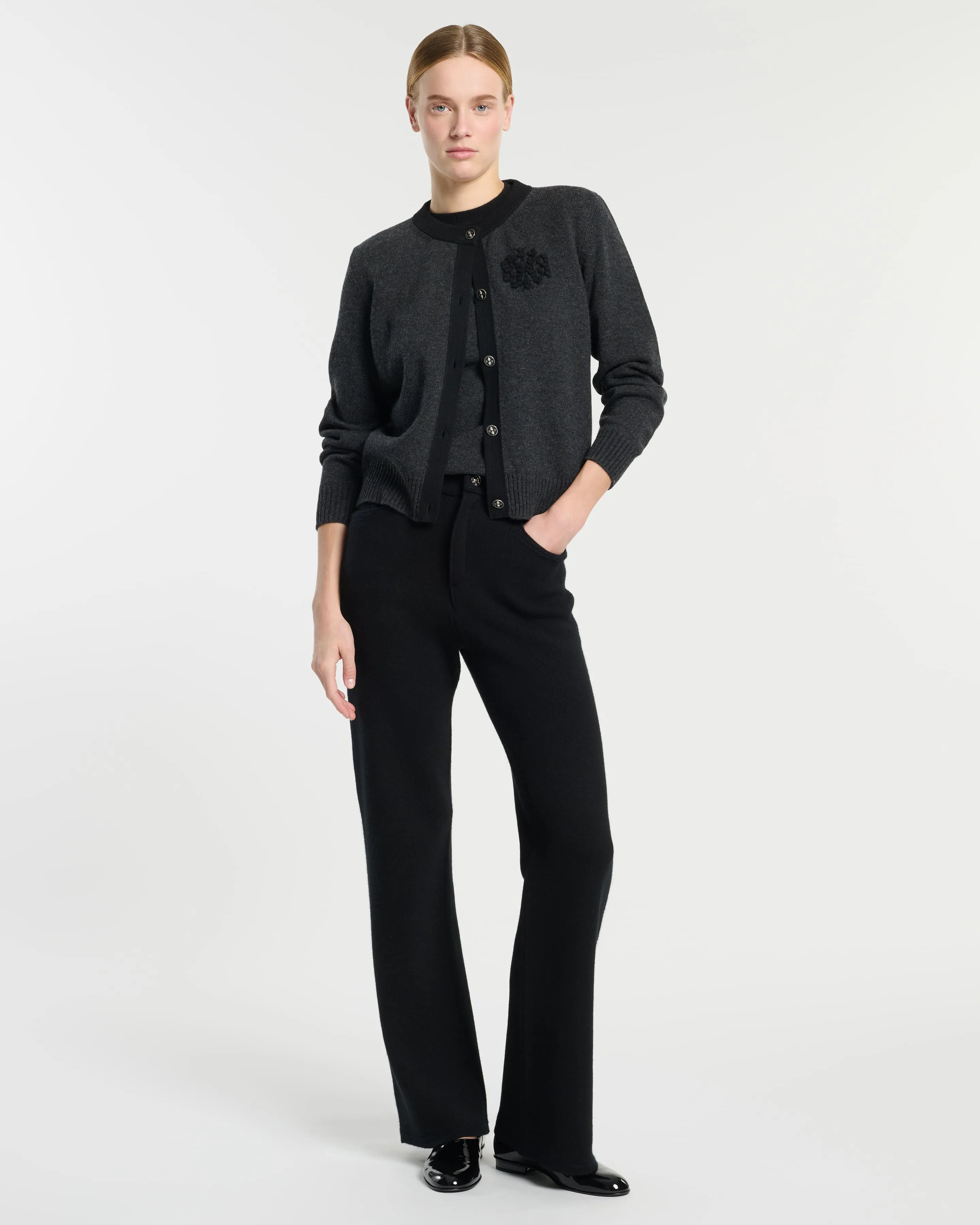 Cardigan en cachemire chiné logo B sold by Barrie product image thumbnail 4