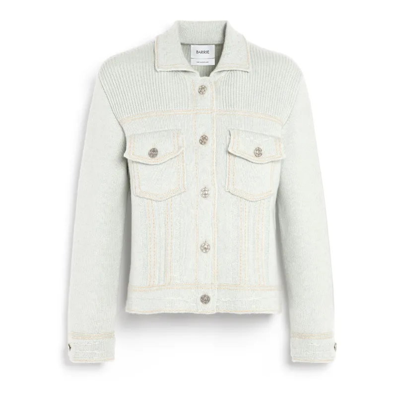 Veste Denim ajustée en cachemire et coton made by Barrie