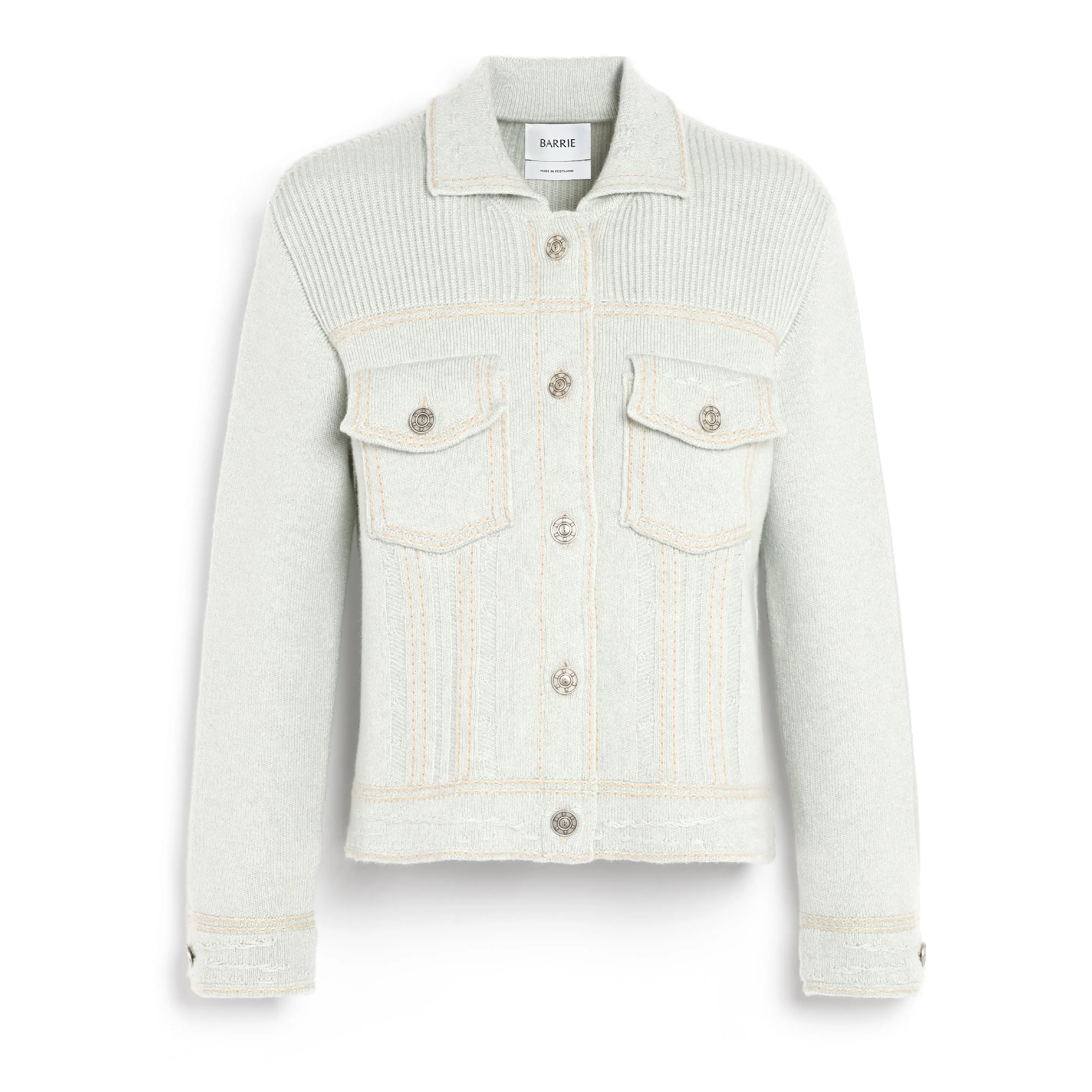 Veste Denim ajustée en cachemire et coton sold by Barrie