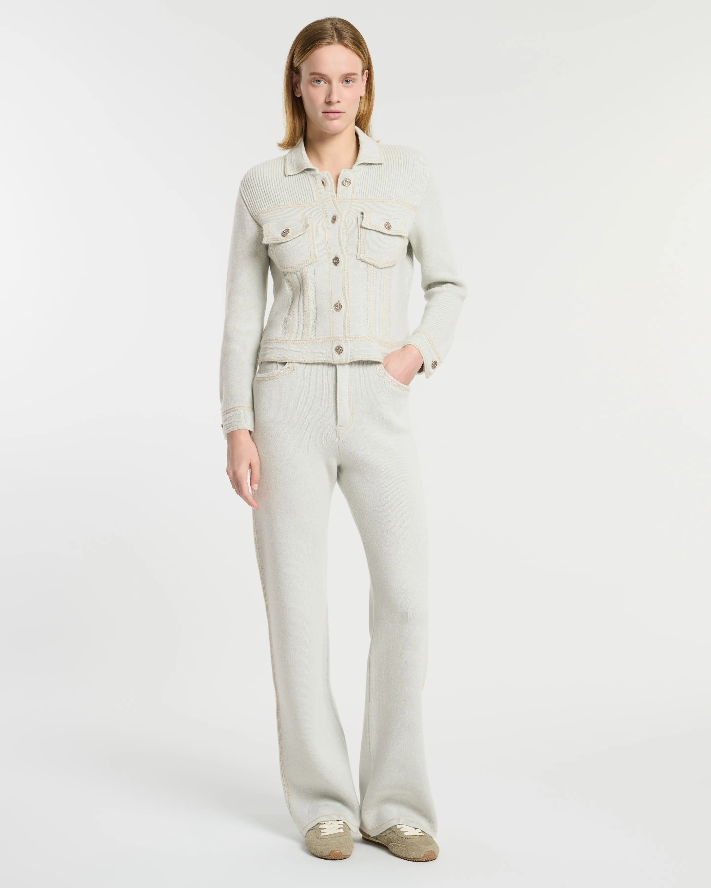 Veste Denim ajustée en cachemire et coton sold by Barrie product image thumbnail 4