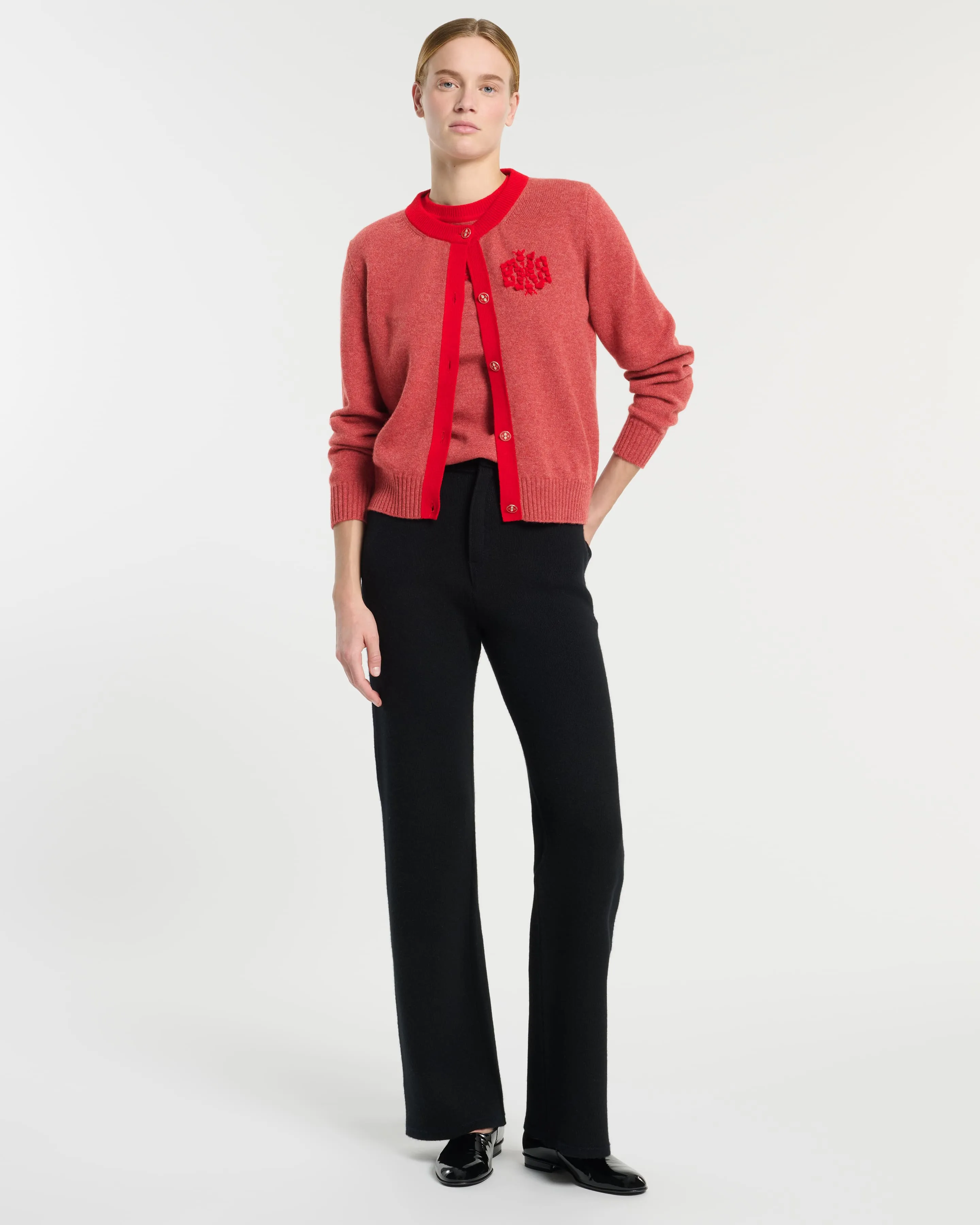 Cardigan en cachemire chiné logo B sold by Barrie product image thumbnail 4