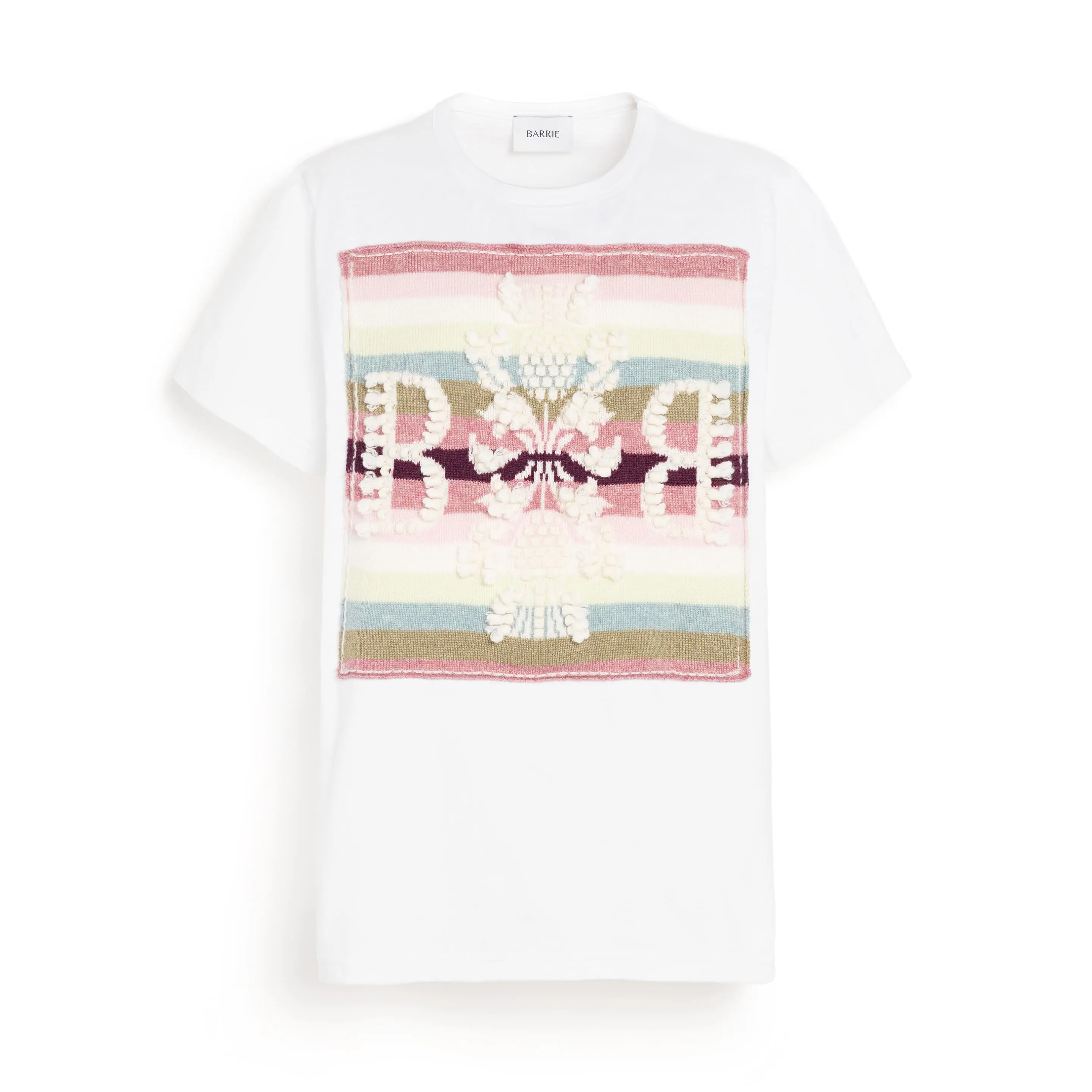 T-shirt avec patch logo B à rayures en cachemire sold by Barrie