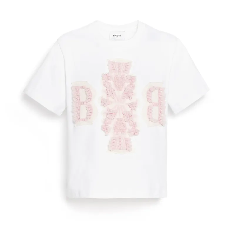 T-Shirt court avec logo B en cachemire made by Barrie