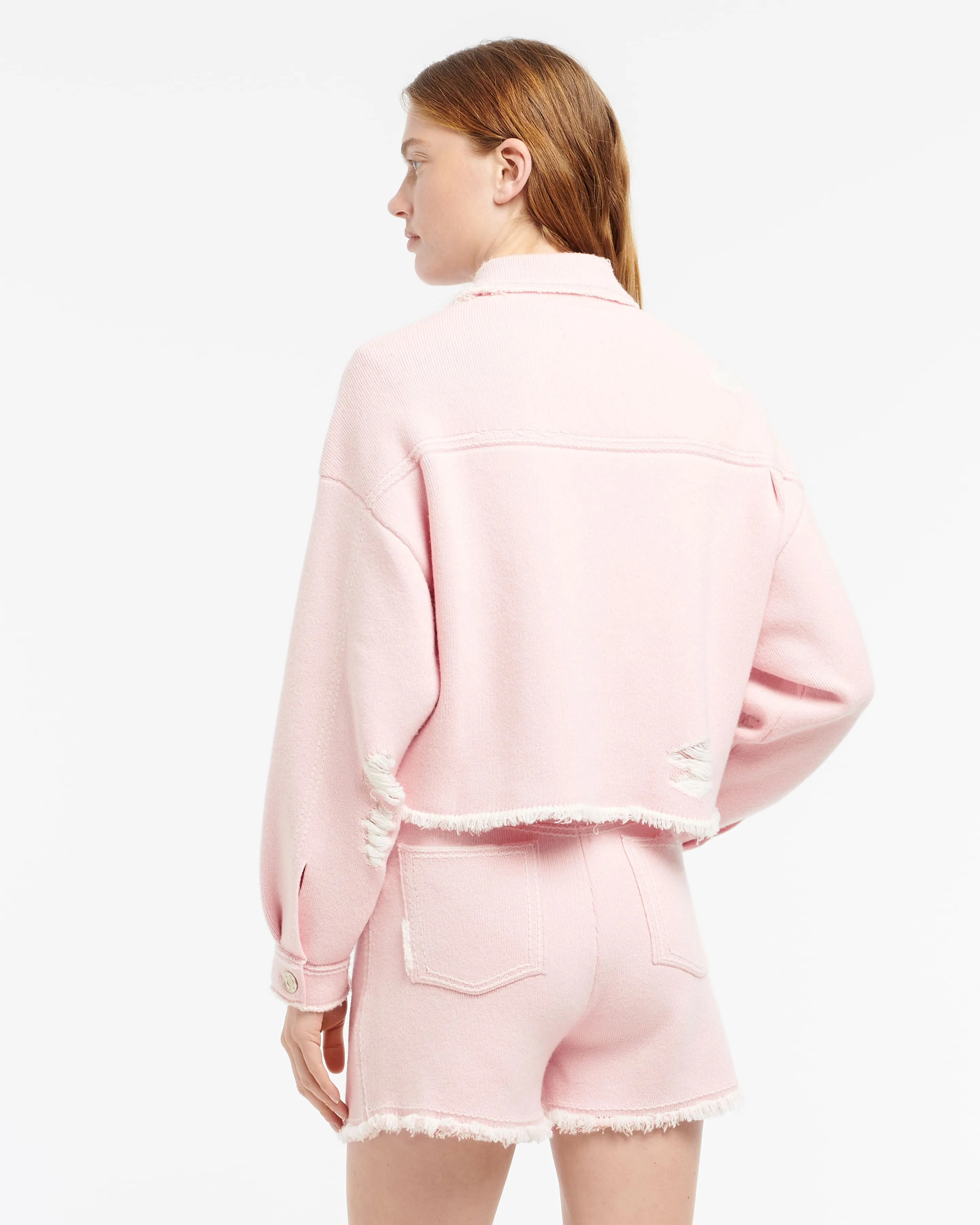 Veste Denim à franges en cachemire et coton sold by Barrie product image thumbnail 4