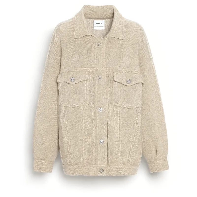 Veste Denim patchwork oversize en cachemire et coton made by Barrie