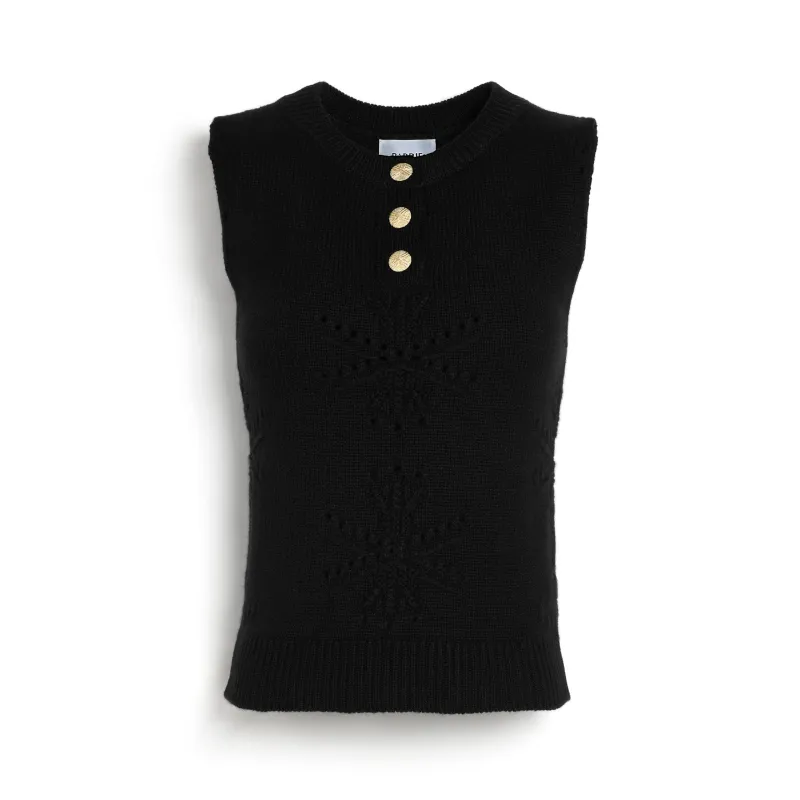 Top en cachemire et coton à motif sold by Barrie