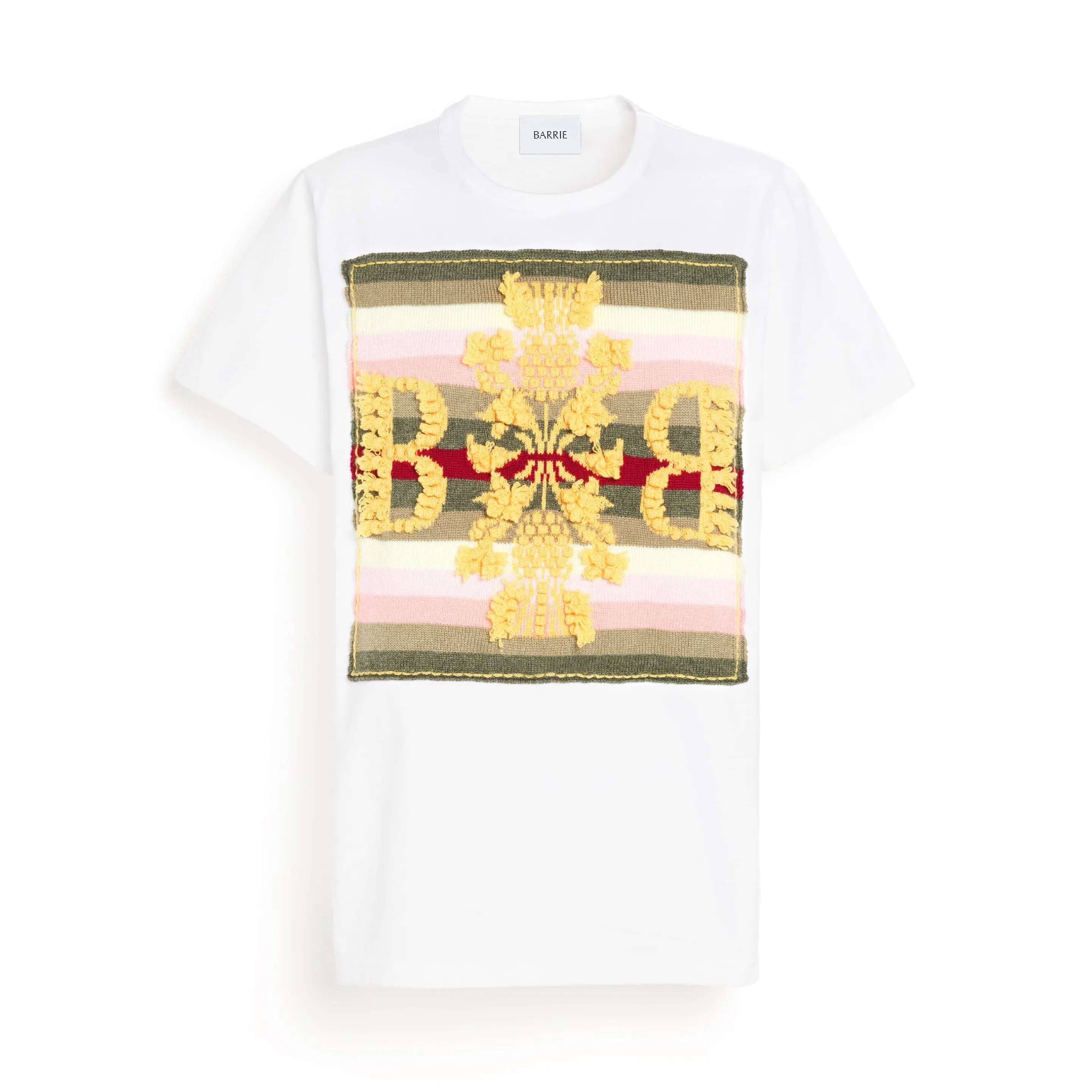 T-shirt avec patch logo B à rayures en cachemire sold by Barrie