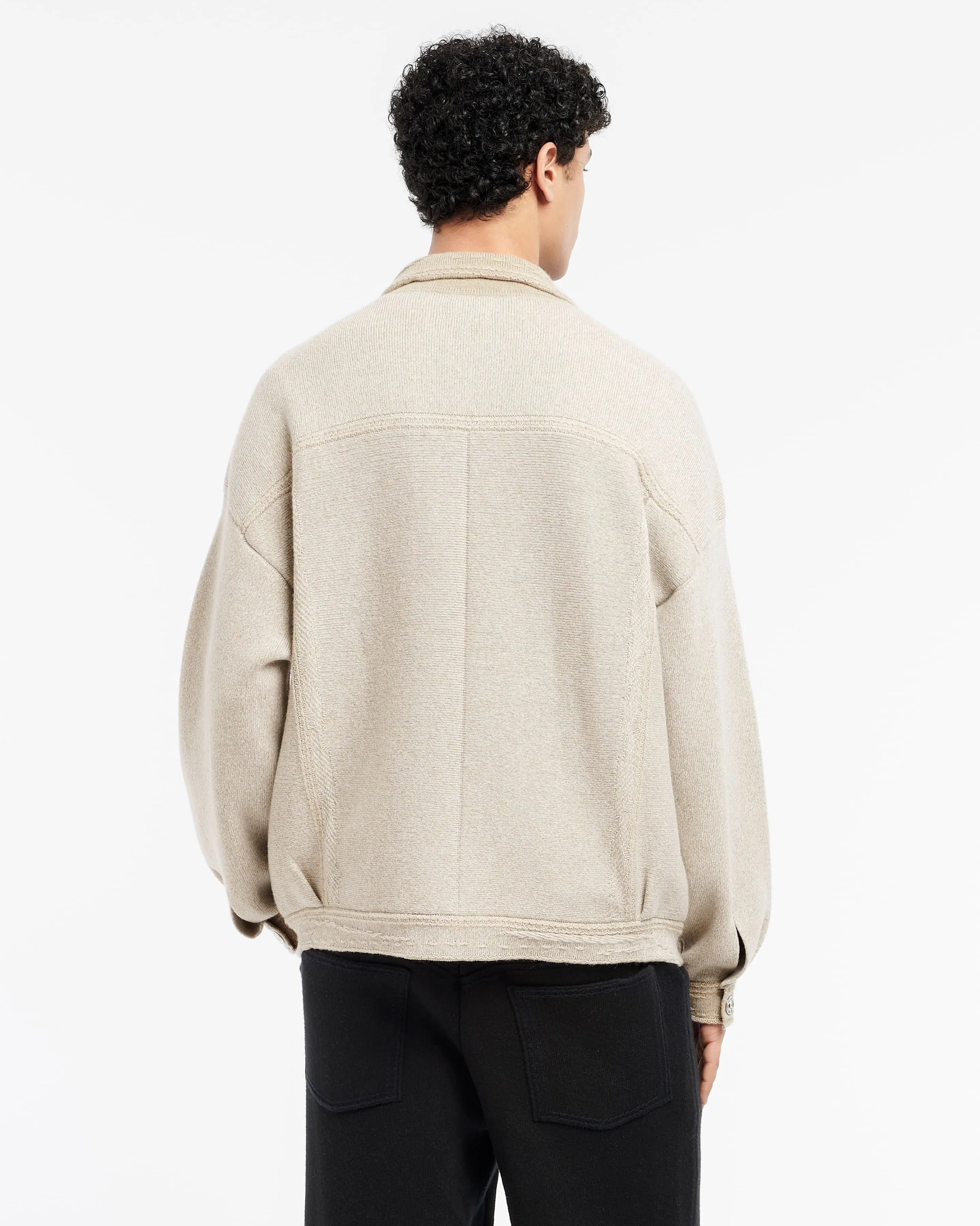 Veste Denim oversize patchwork en cachemire et coton sold by Barrie product image thumbnail 5