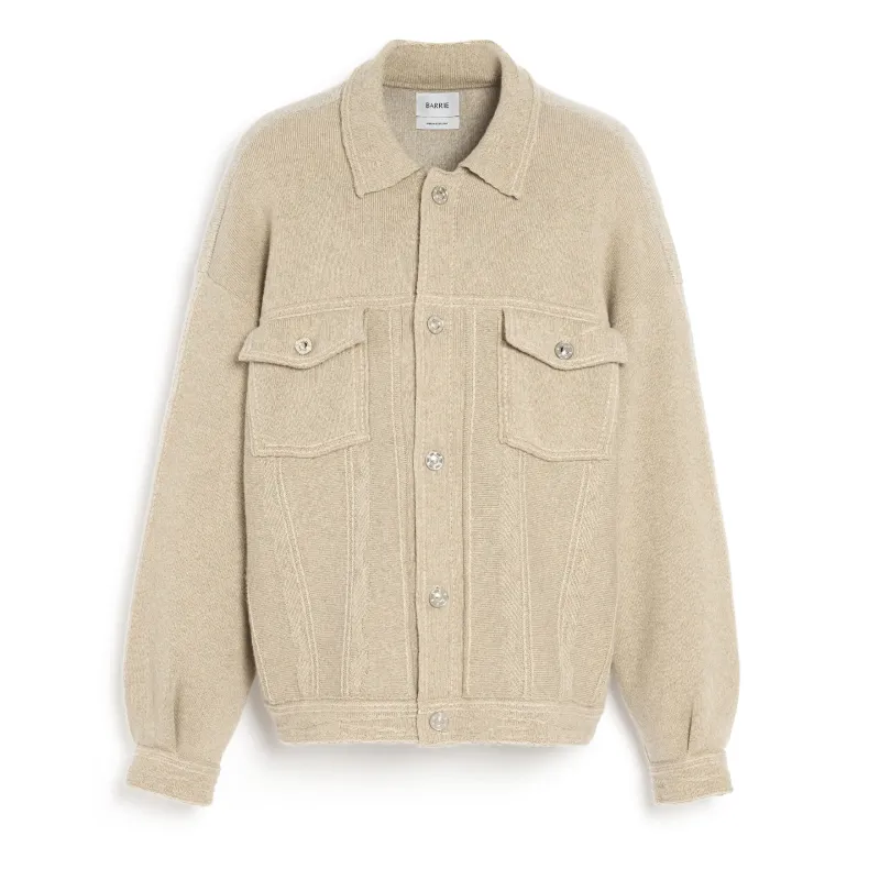 Veste Denim oversize patchwork en cachemire et coton made by Barrie