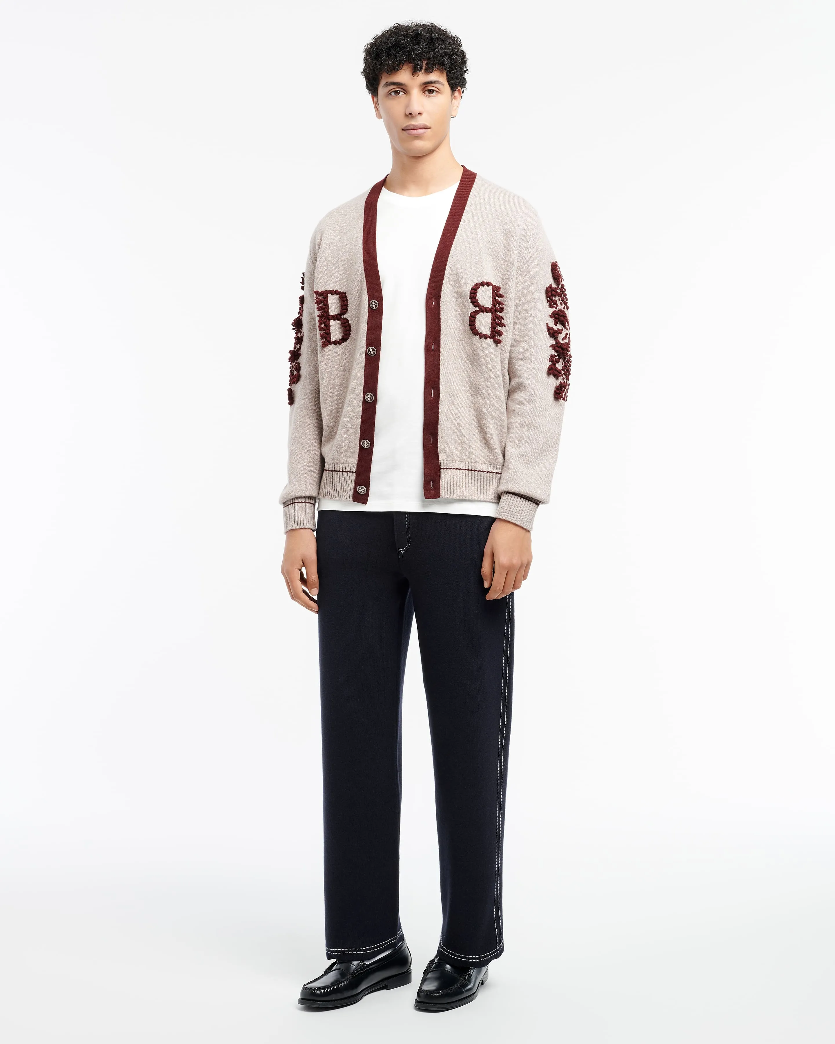 Cardigan col V logo B en cachemire sold by Barrie product image thumbnail 4