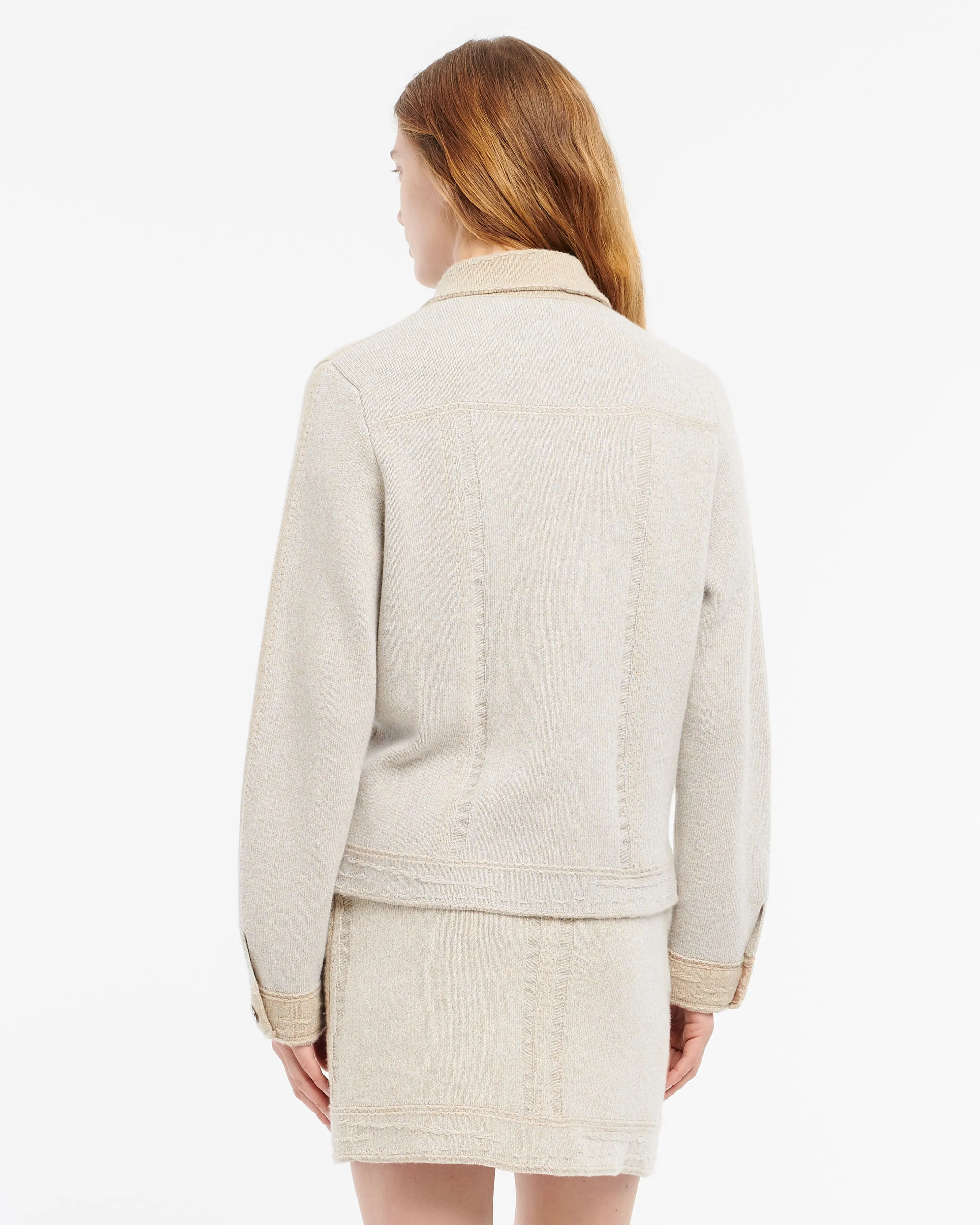 Veste Denim patchwork en cachemire et coton à coupe droite sold by Barrie product image thumbnail 5