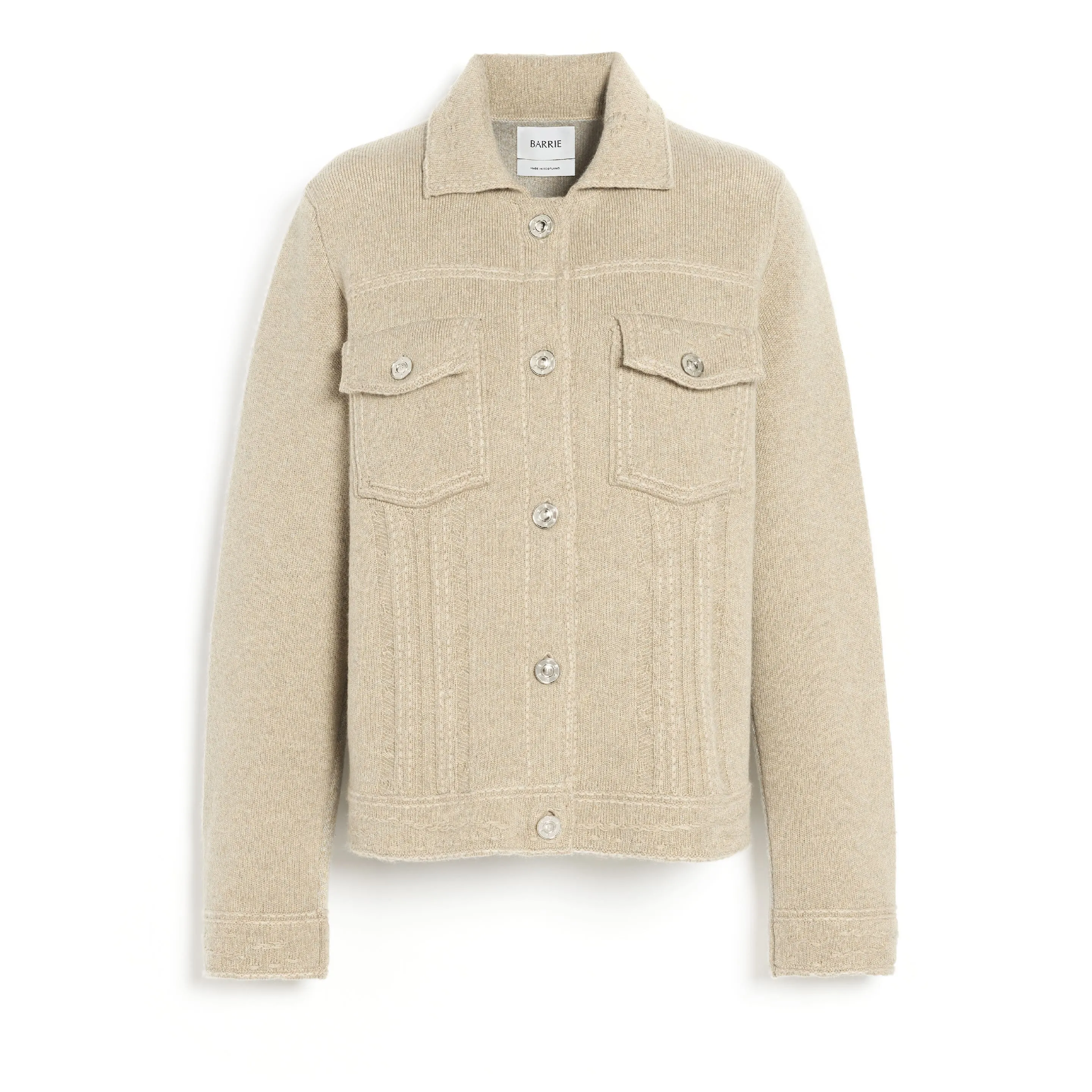 Veste Denim patchwork en cachemire et coton à coupe droite sold by Barrie
