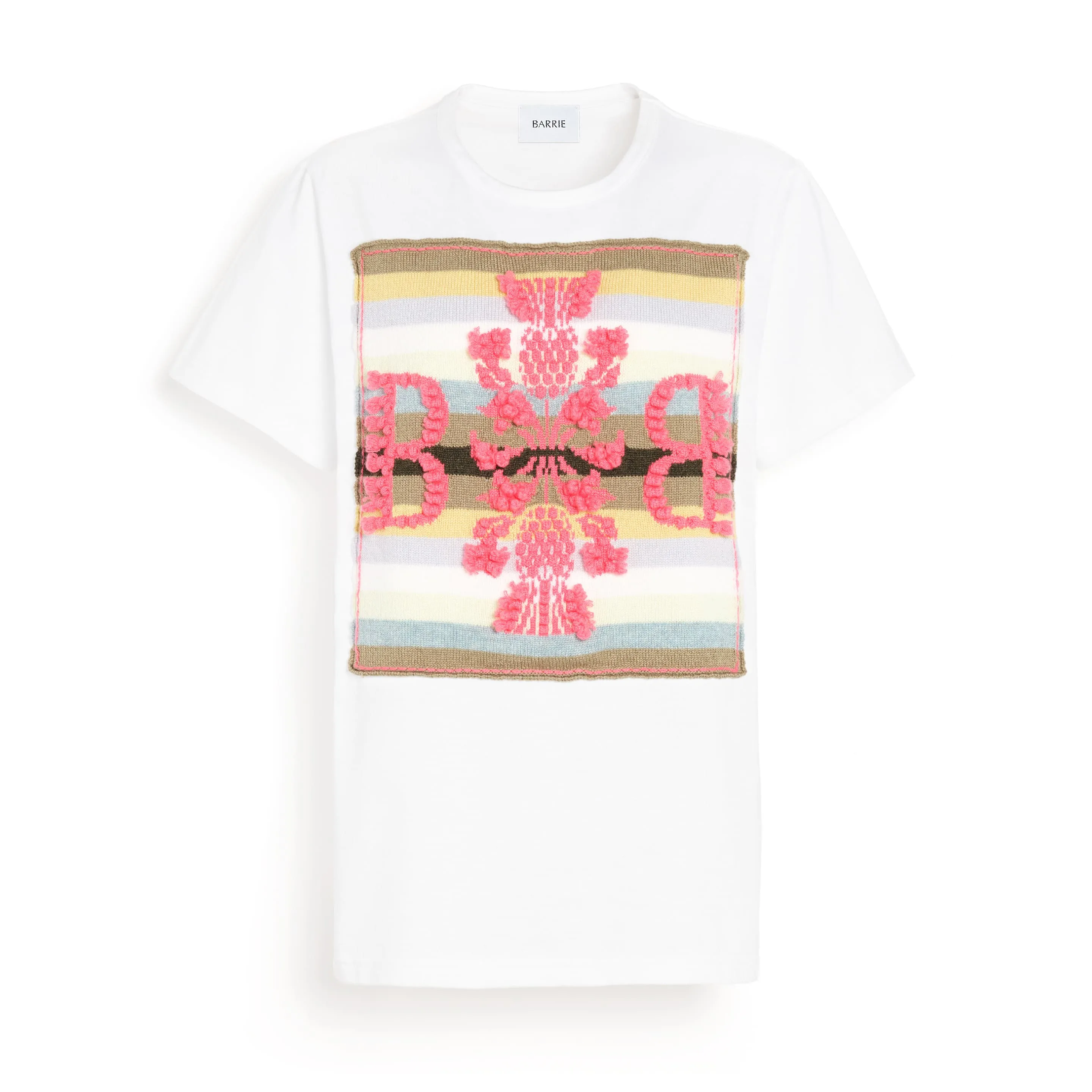 T-shirt avec patch logo B à rayures en cachemire sold by Barrie