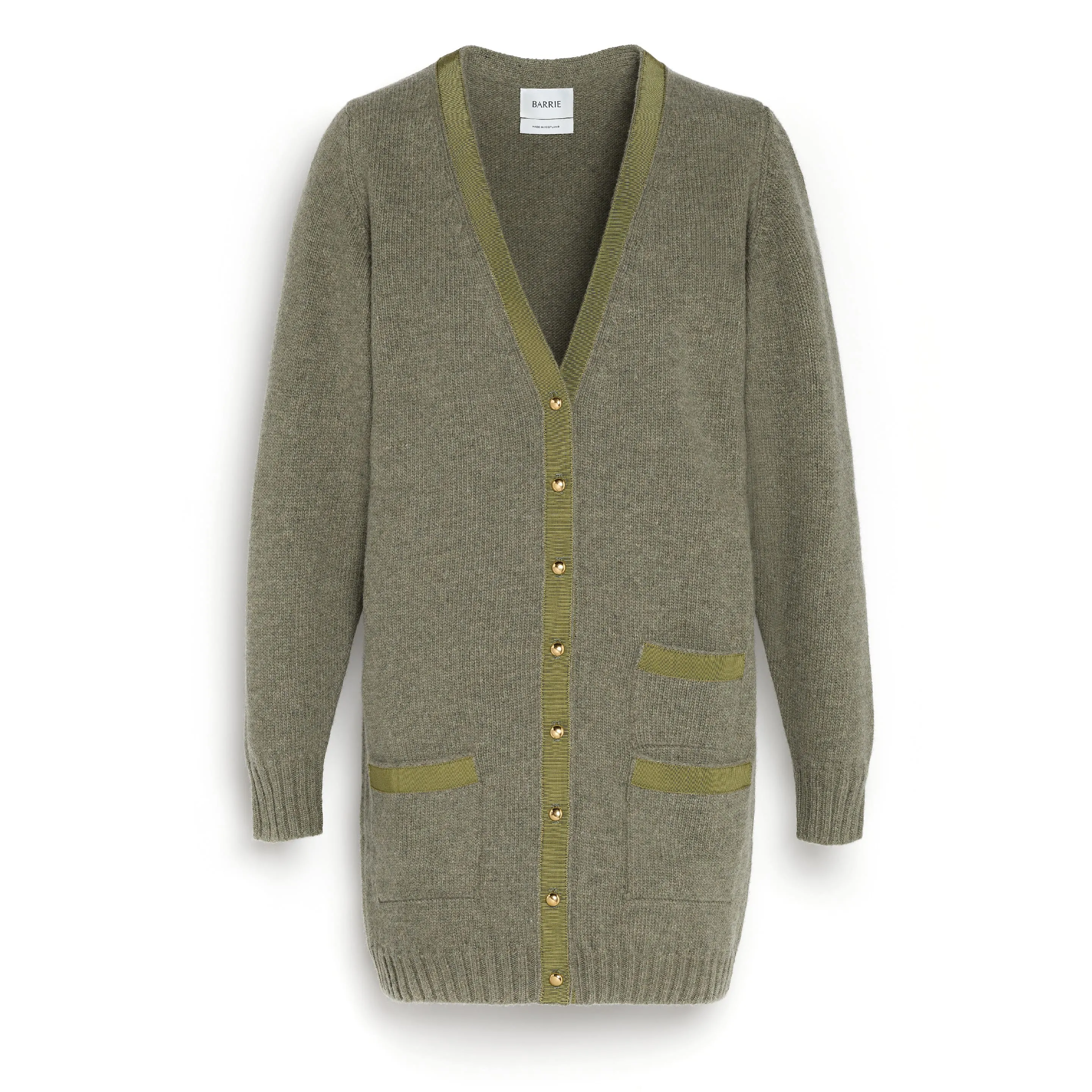 Cardigan long en laine avec détail ruban sold by Barrie