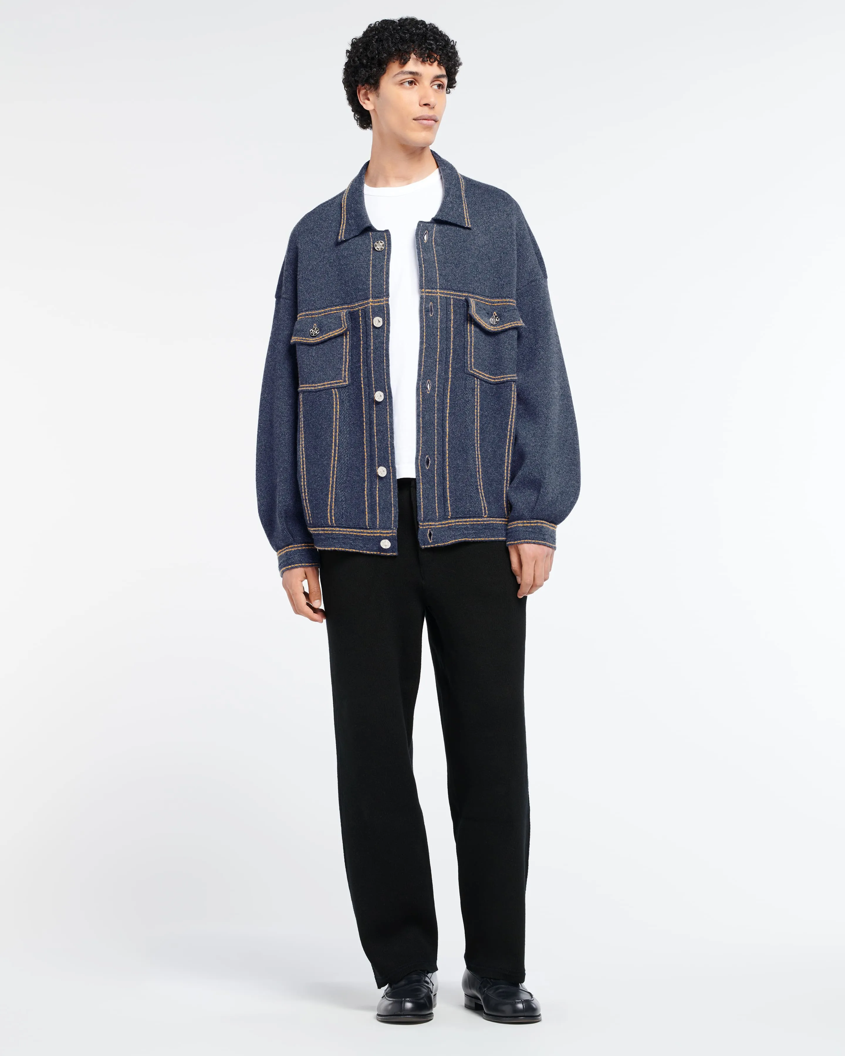 Veste Denim oversize en cachemire et coton sold by Barrie product image thumbnail 5