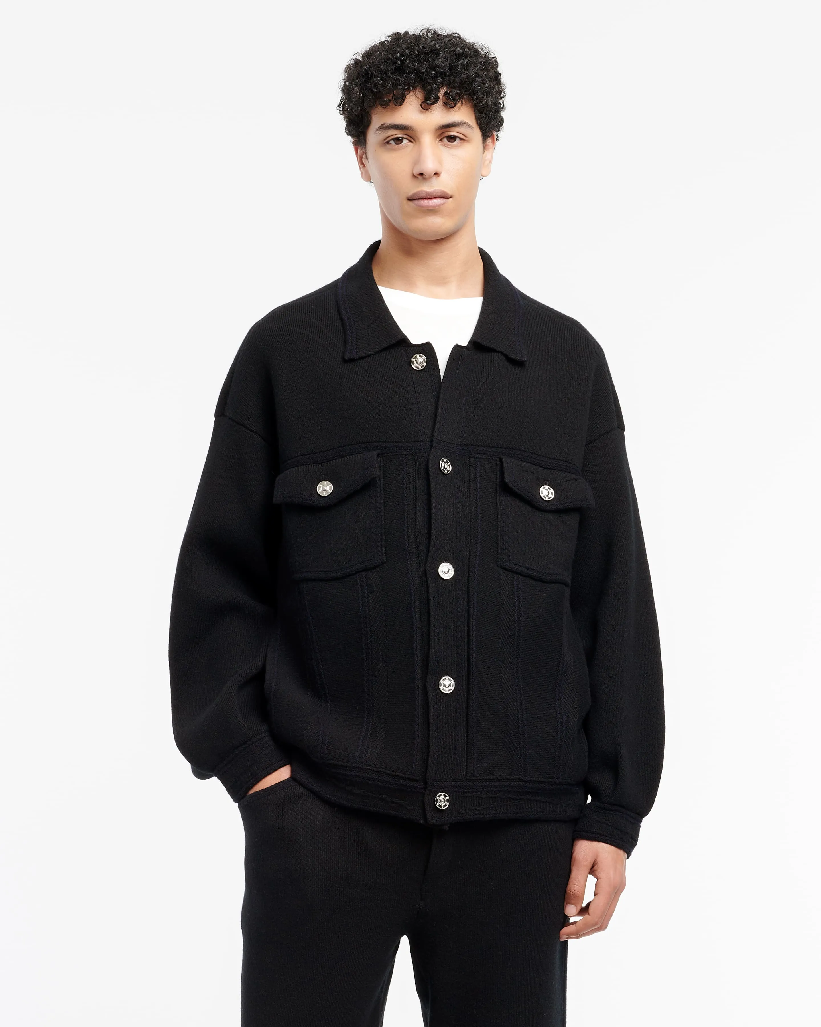 Veste Denim oversize en cachemire et coton sold by Barrie product image thumbnail 3