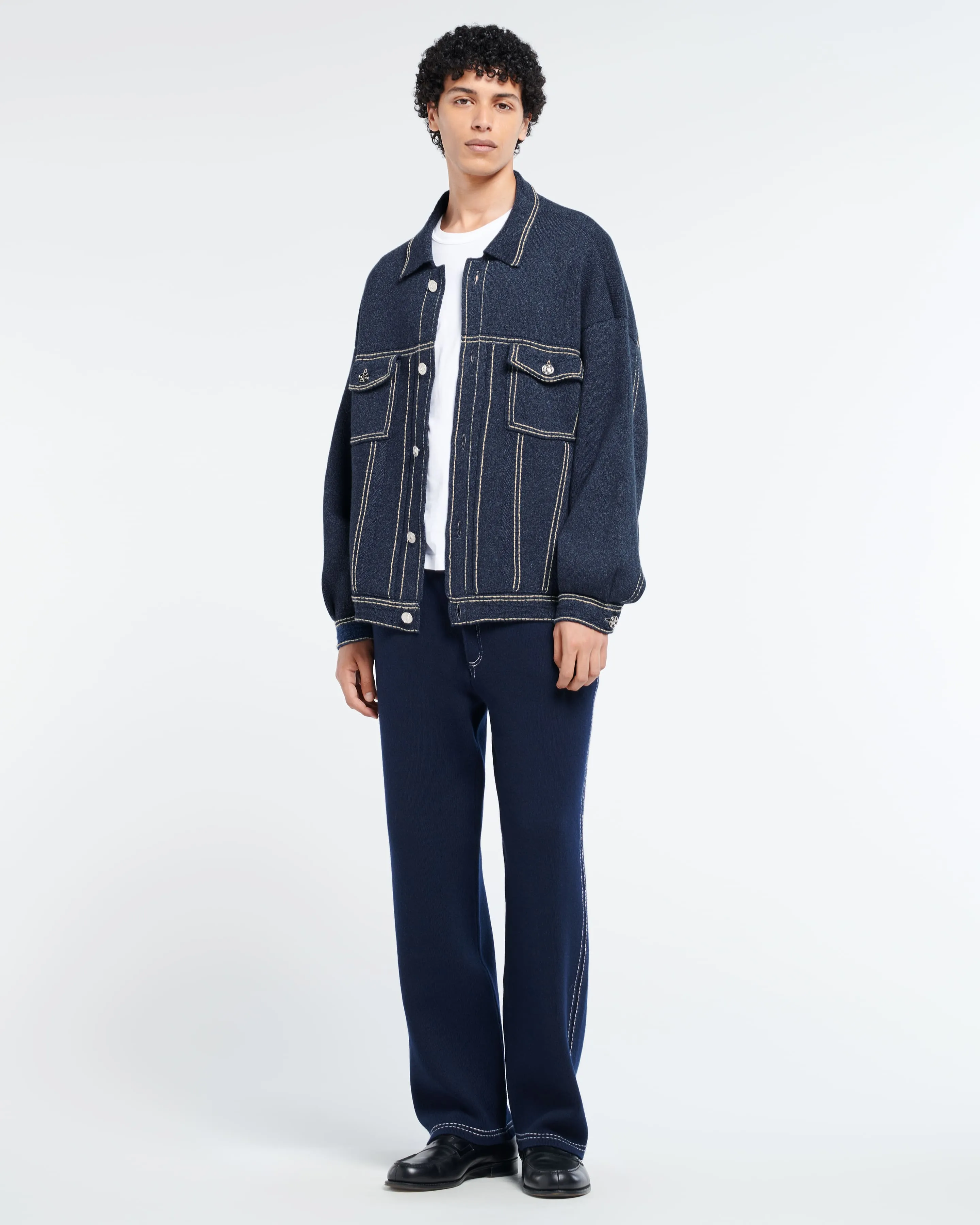 Veste Denim oversize en cachemire et coton sold by Barrie product image thumbnail 5