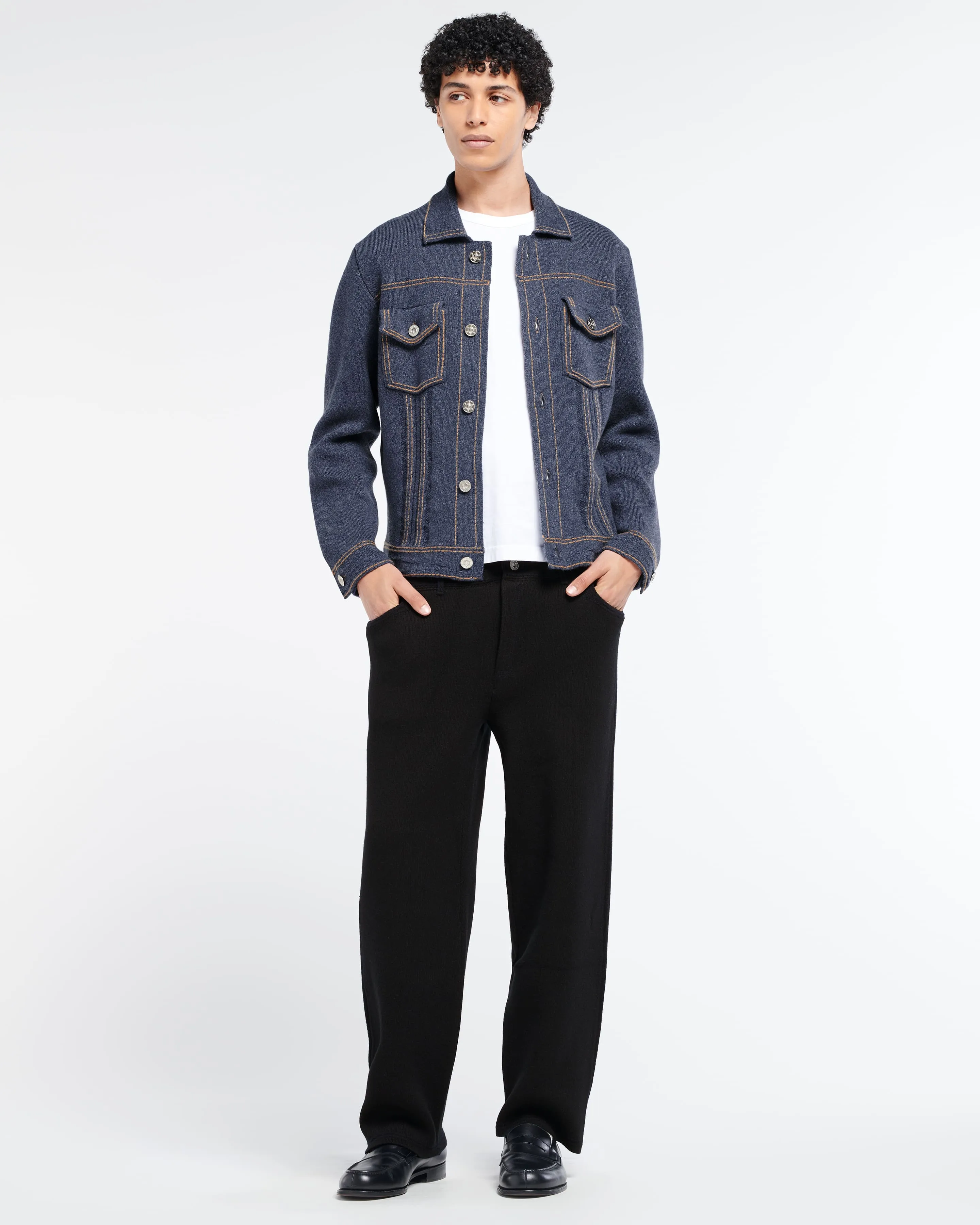 Veste Denim ajustée en cachemire et coton sold by Barrie product image thumbnail 5