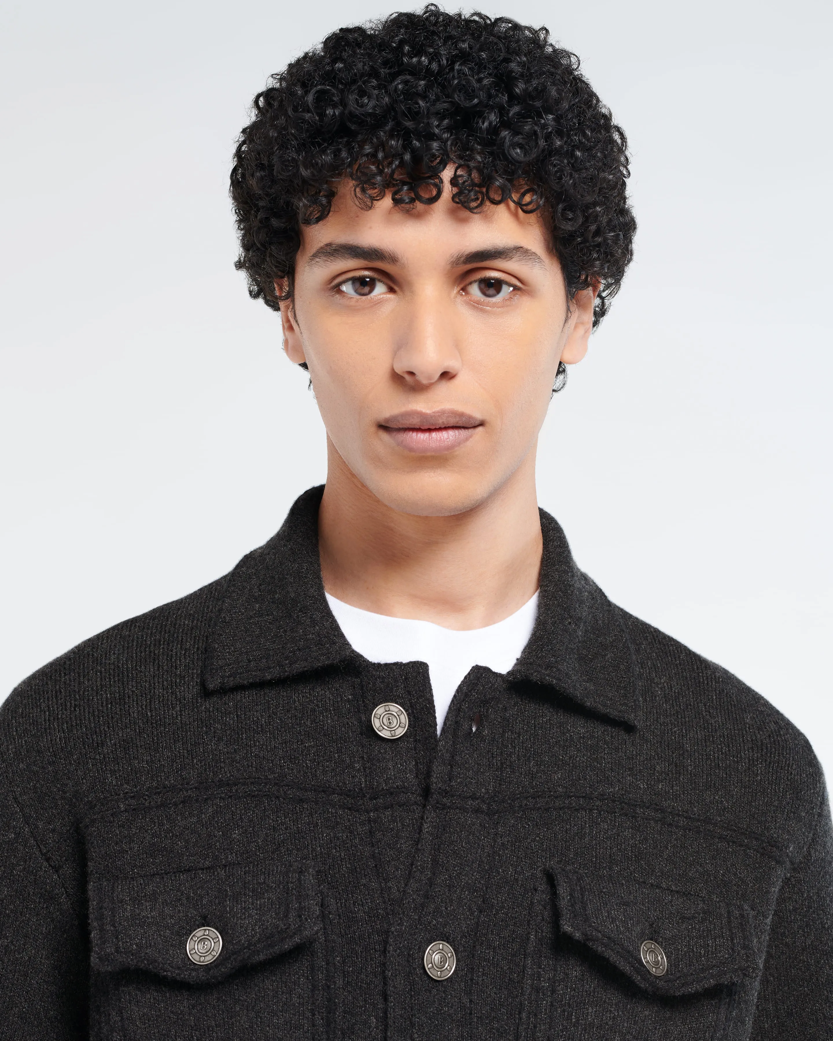 Veste Denim ajustée en cachemire et coton sold by Barrie product image thumbnail 2