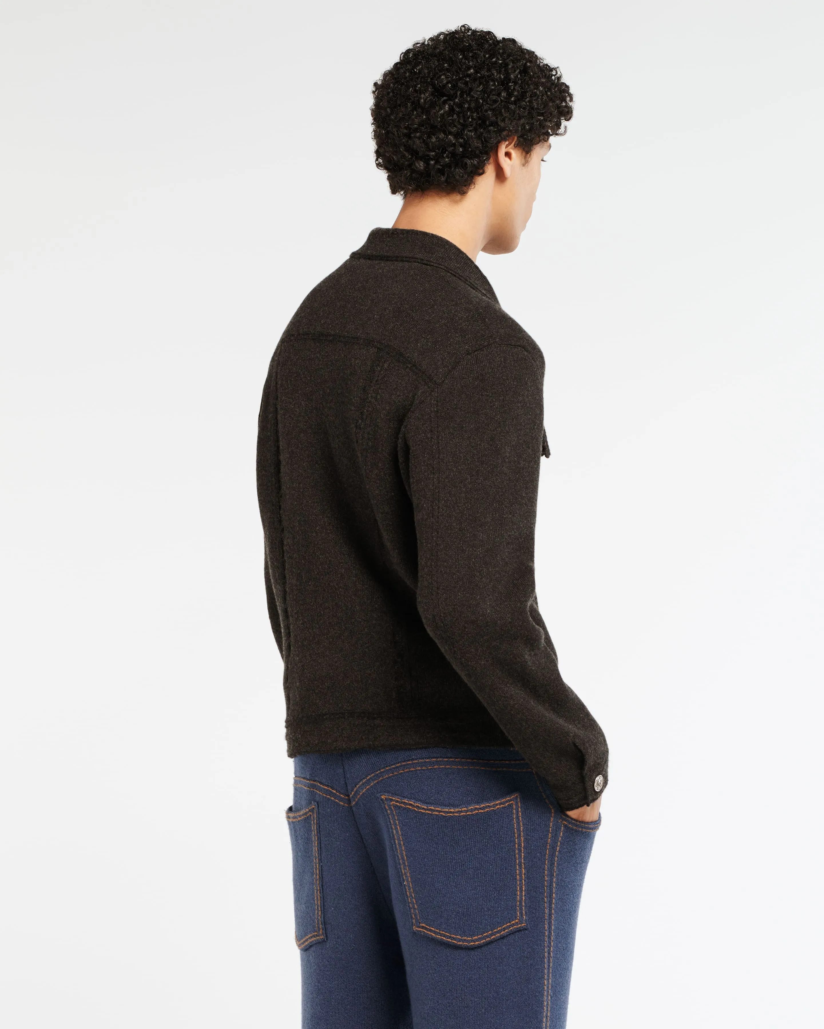 Veste Denim ajustée en cachemire et coton sold by Barrie product image thumbnail 4