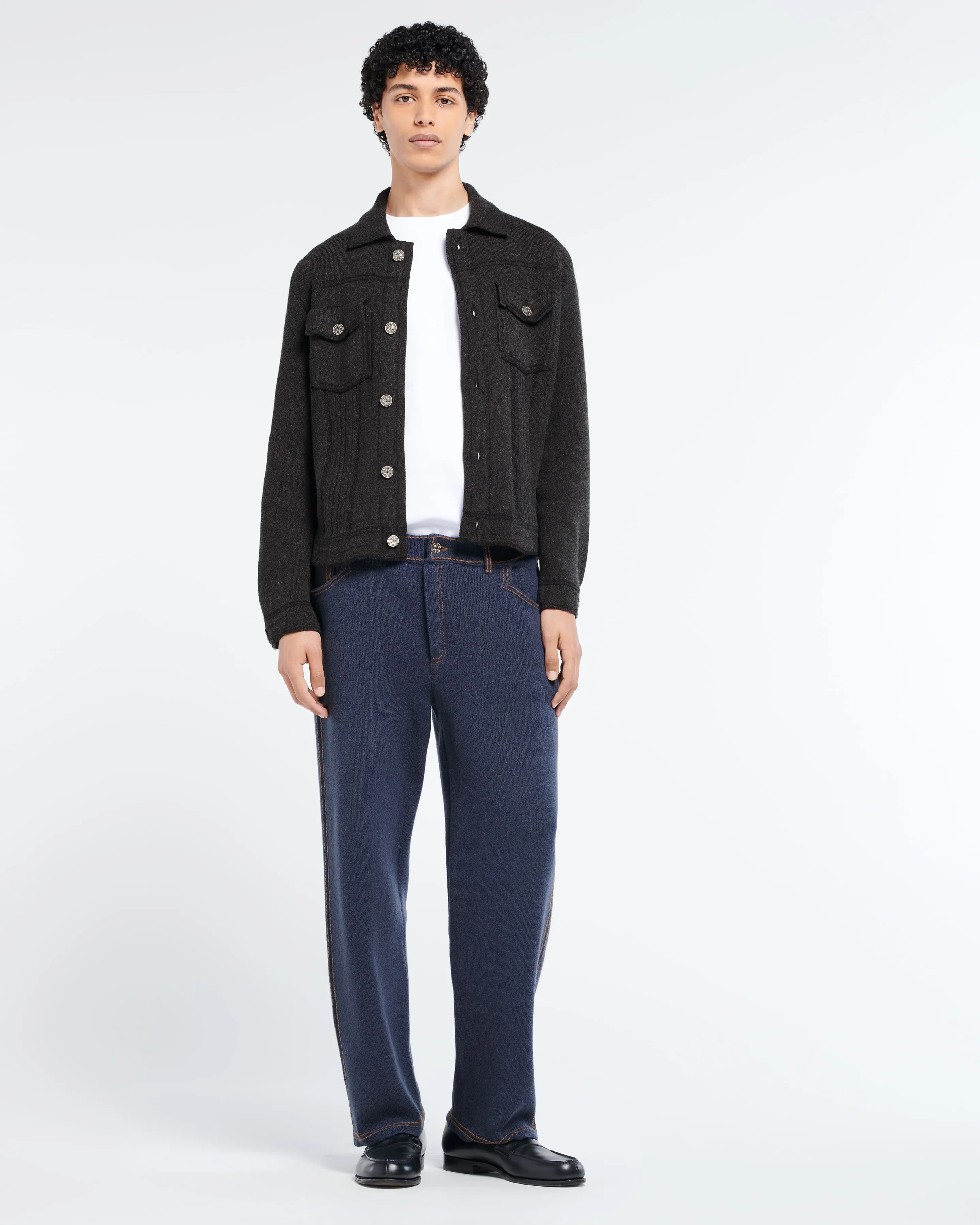 Veste Denim ajustée en cachemire et coton sold by Barrie product image thumbnail 5