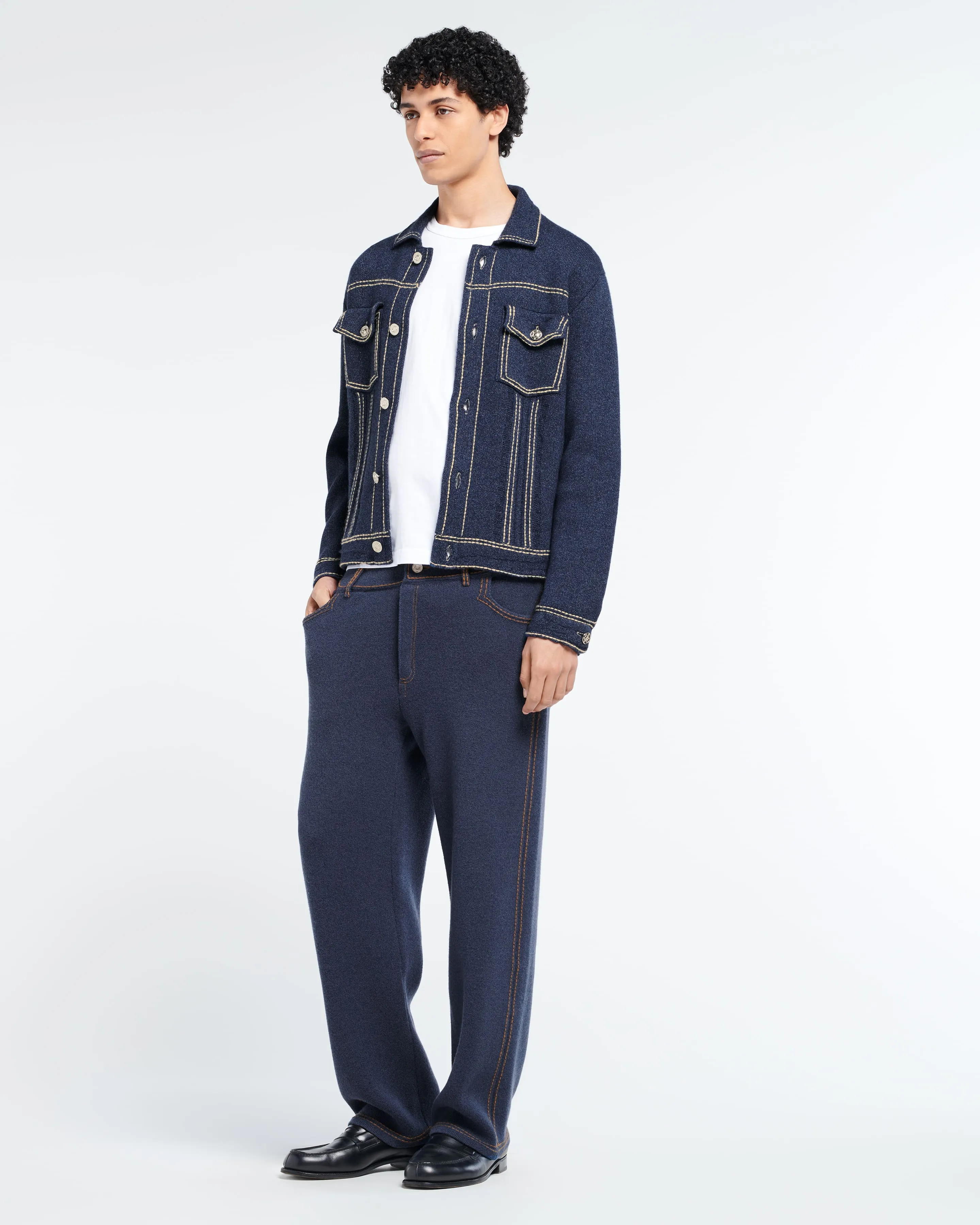 Veste Denim ajustée en cachemire et coton sold by Barrie product image thumbnail 5