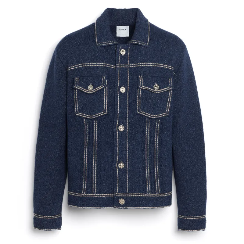 Veste Denim ajustée en cachemire et coton made by Barrie