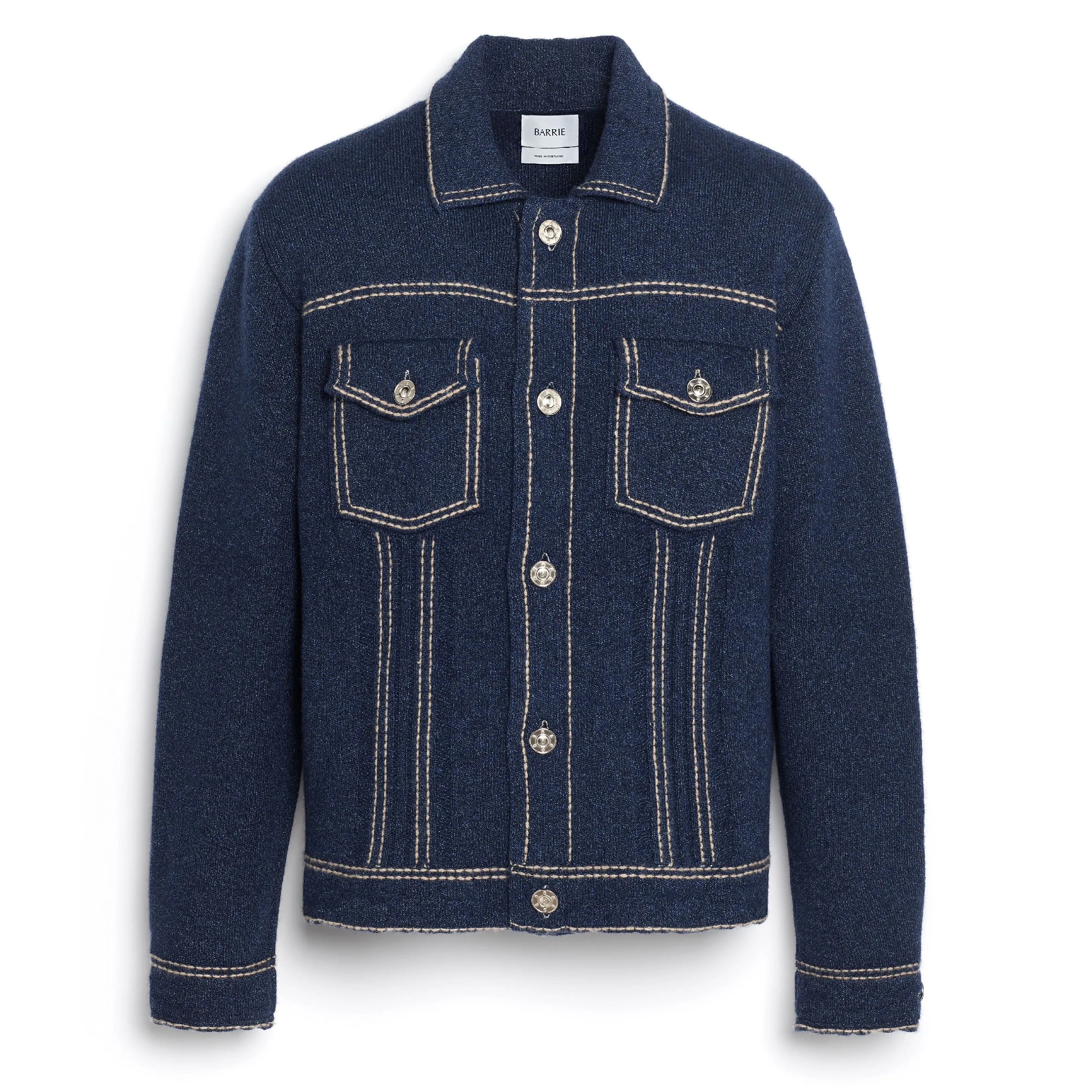 Veste Denim ajustée en cachemire et coton sold by Barrie