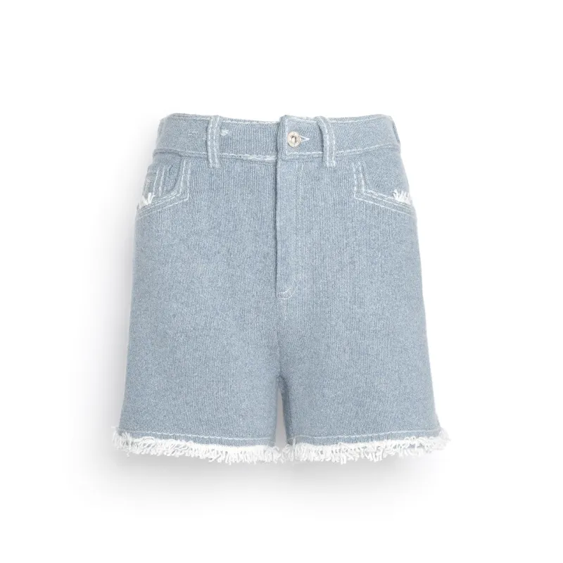 Short Denim à franges sold by Barrie