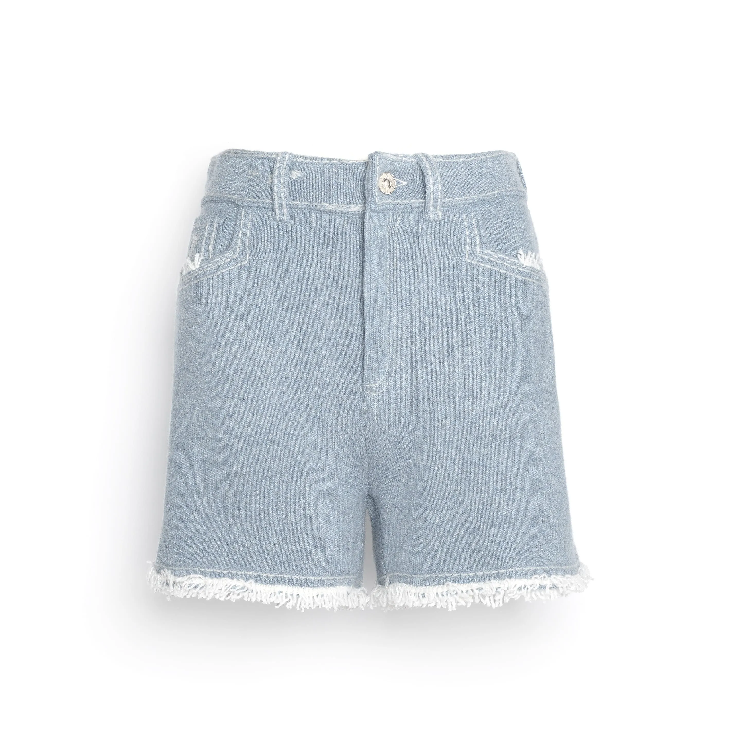 Short Denim à franges sold by Barrie