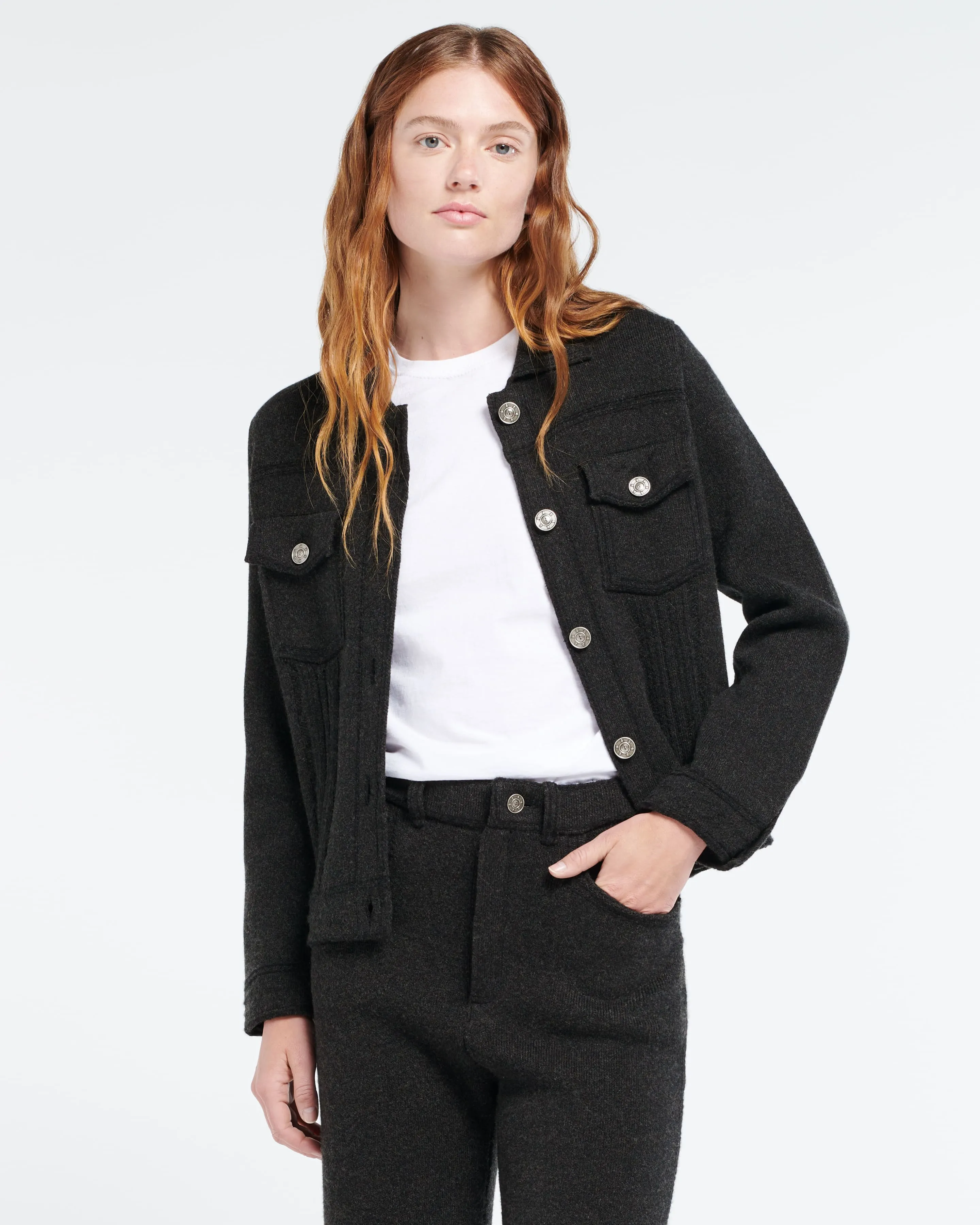 Veste Denim en cachemire et coton à coupe droite sold by Barrie product image thumbnail 3