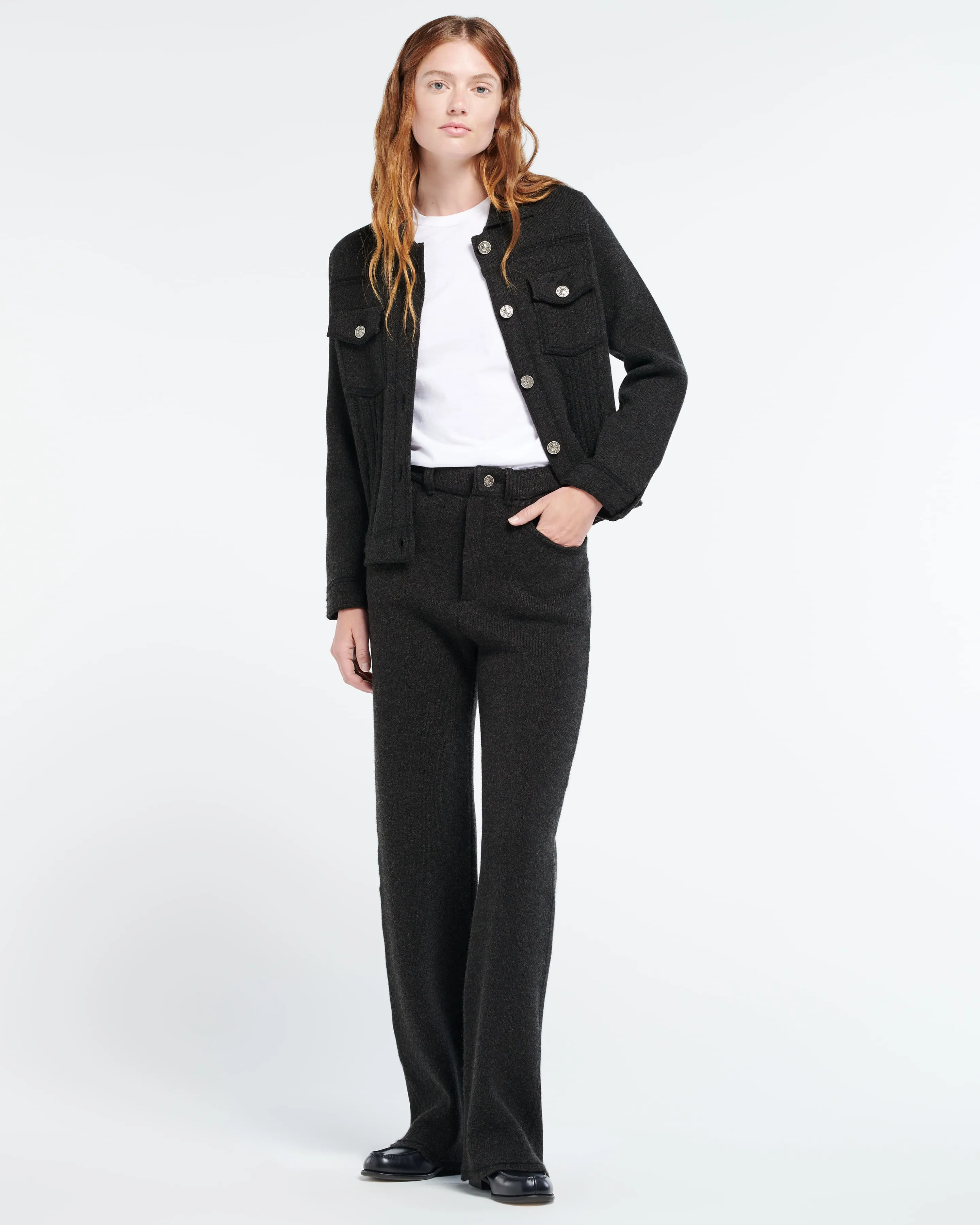 Veste Denim en cachemire et coton à coupe droite sold by Barrie product image thumbnail 5