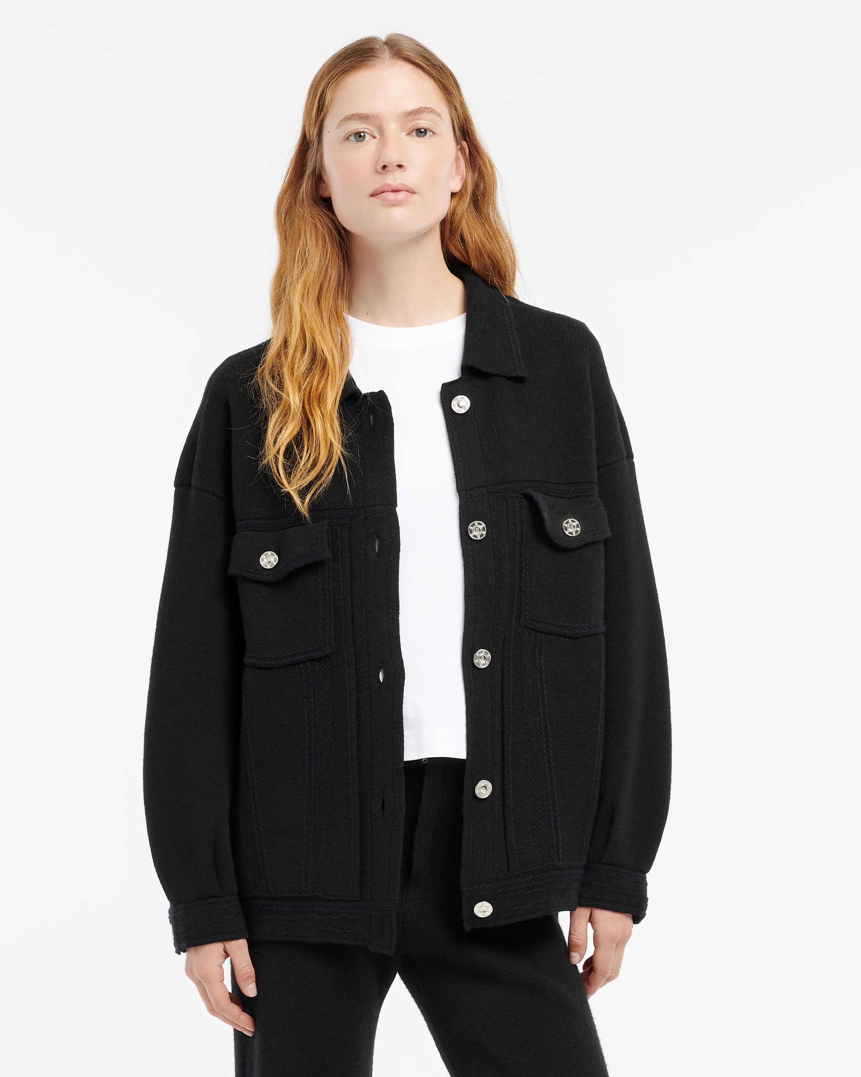 Veste Denim oversize en cachemire et coton sold by Barrie product image thumbnail 3