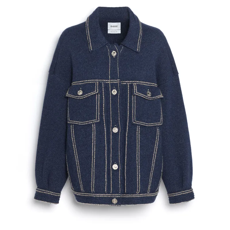 Veste Denim oversize en cachemire et coton made by Barrie