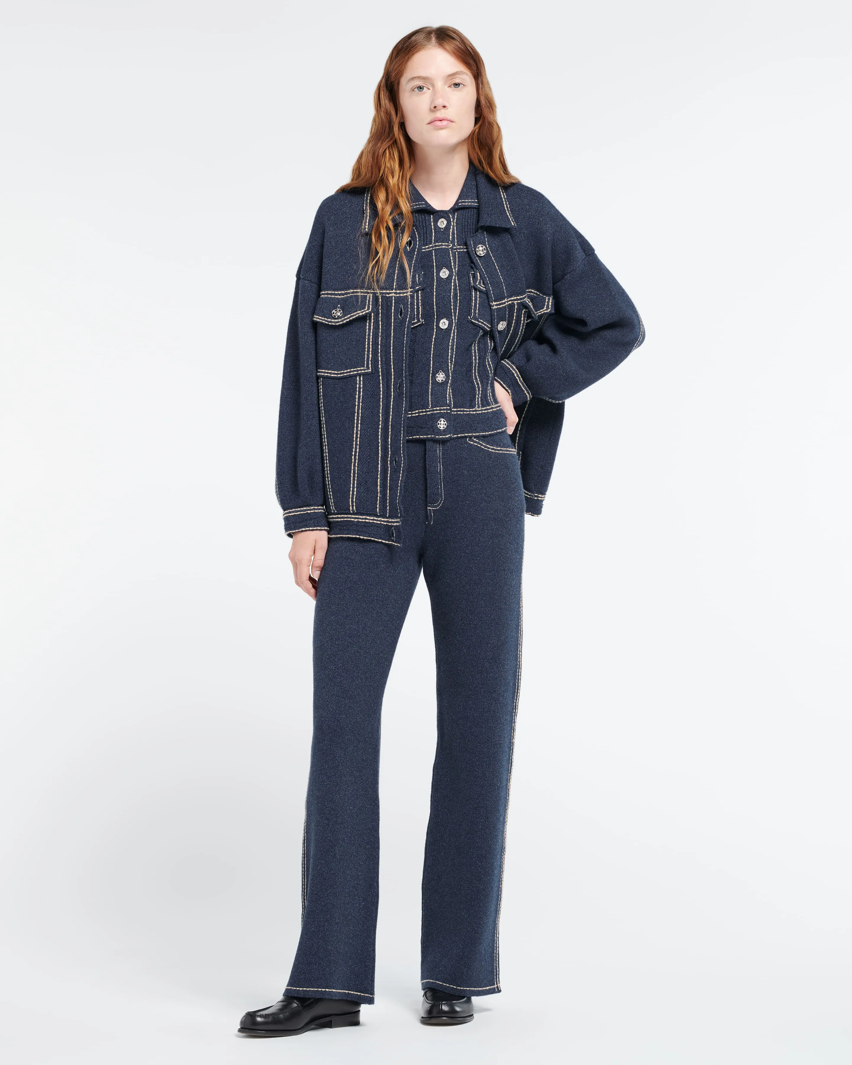 Veste Denim oversize en cachemire et coton sold by Barrie product image thumbnail 5
