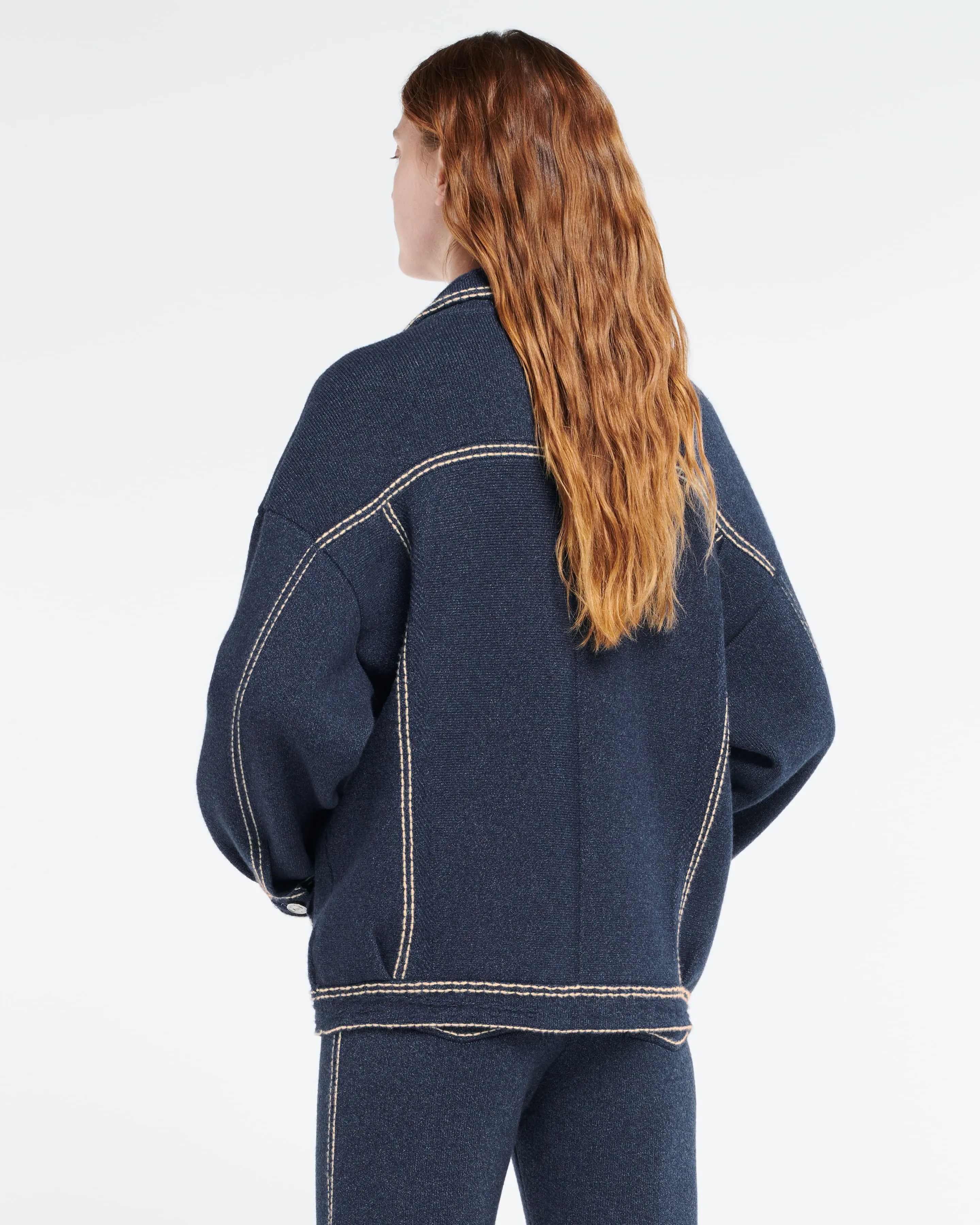 Veste Denim oversize en cachemire et coton sold by Barrie product image thumbnail 4