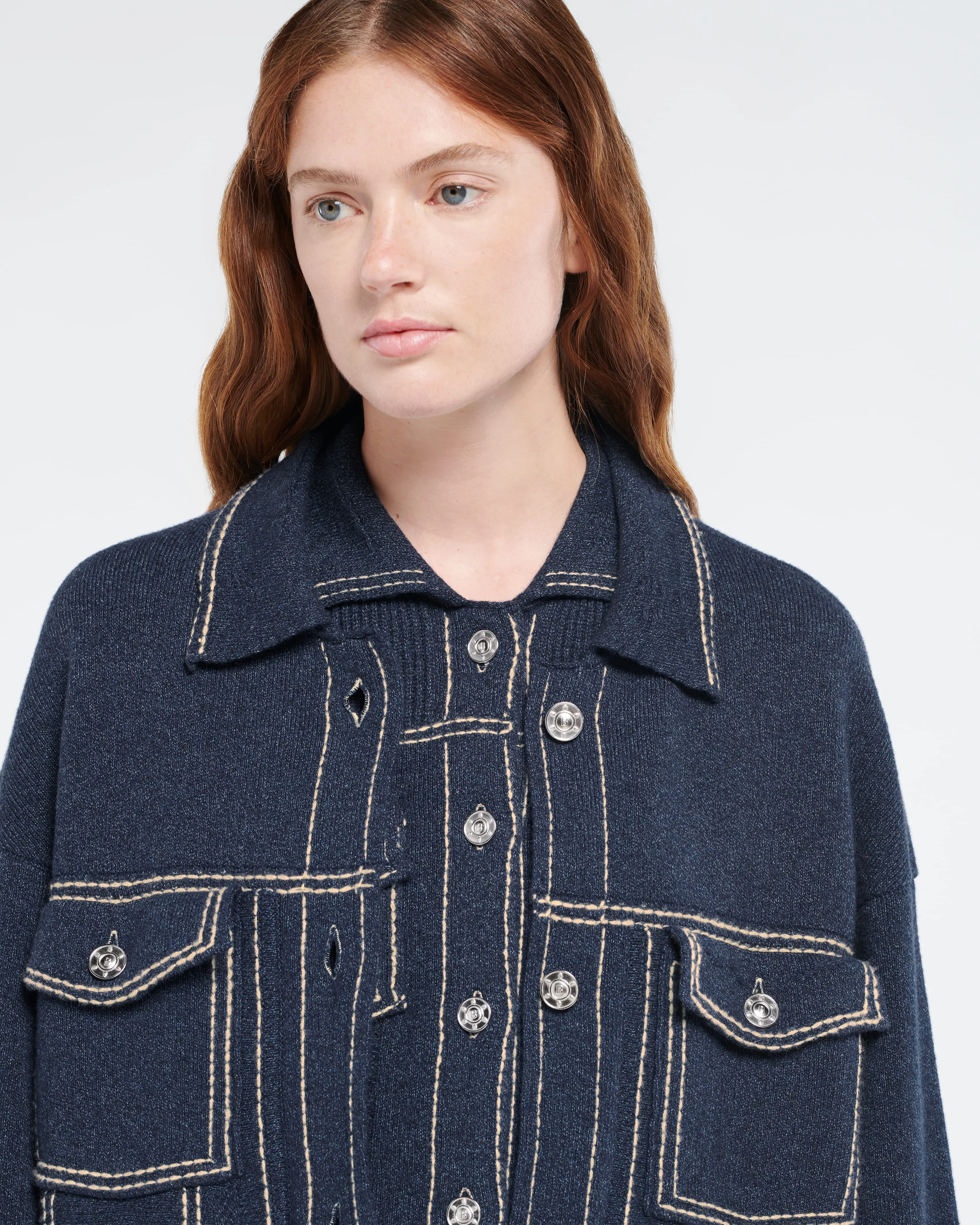 Veste Denim oversize en cachemire et coton sold by Barrie product image thumbnail 2