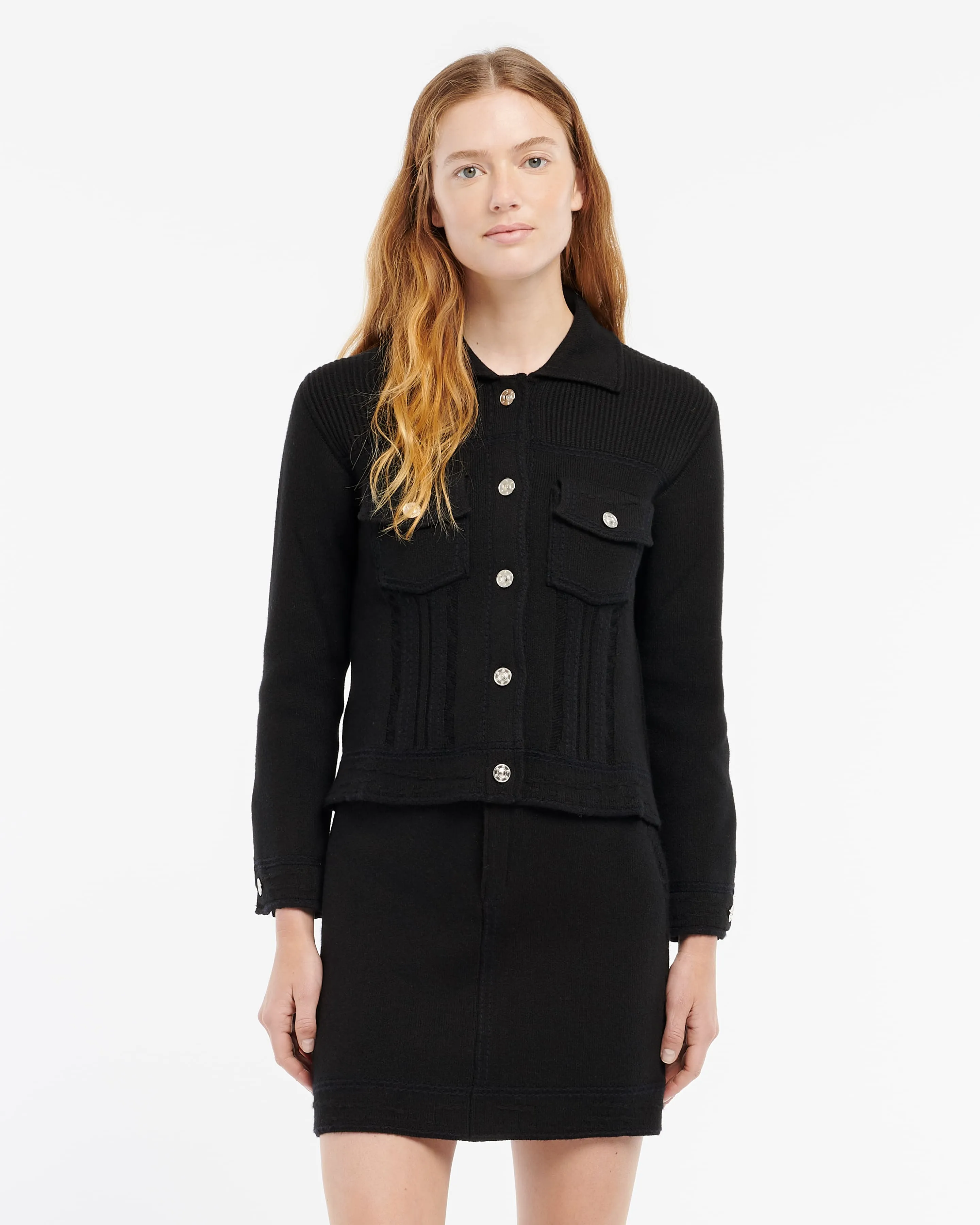 Veste Denim ajustée en cachemire et coton sold by Barrie product image thumbnail 3