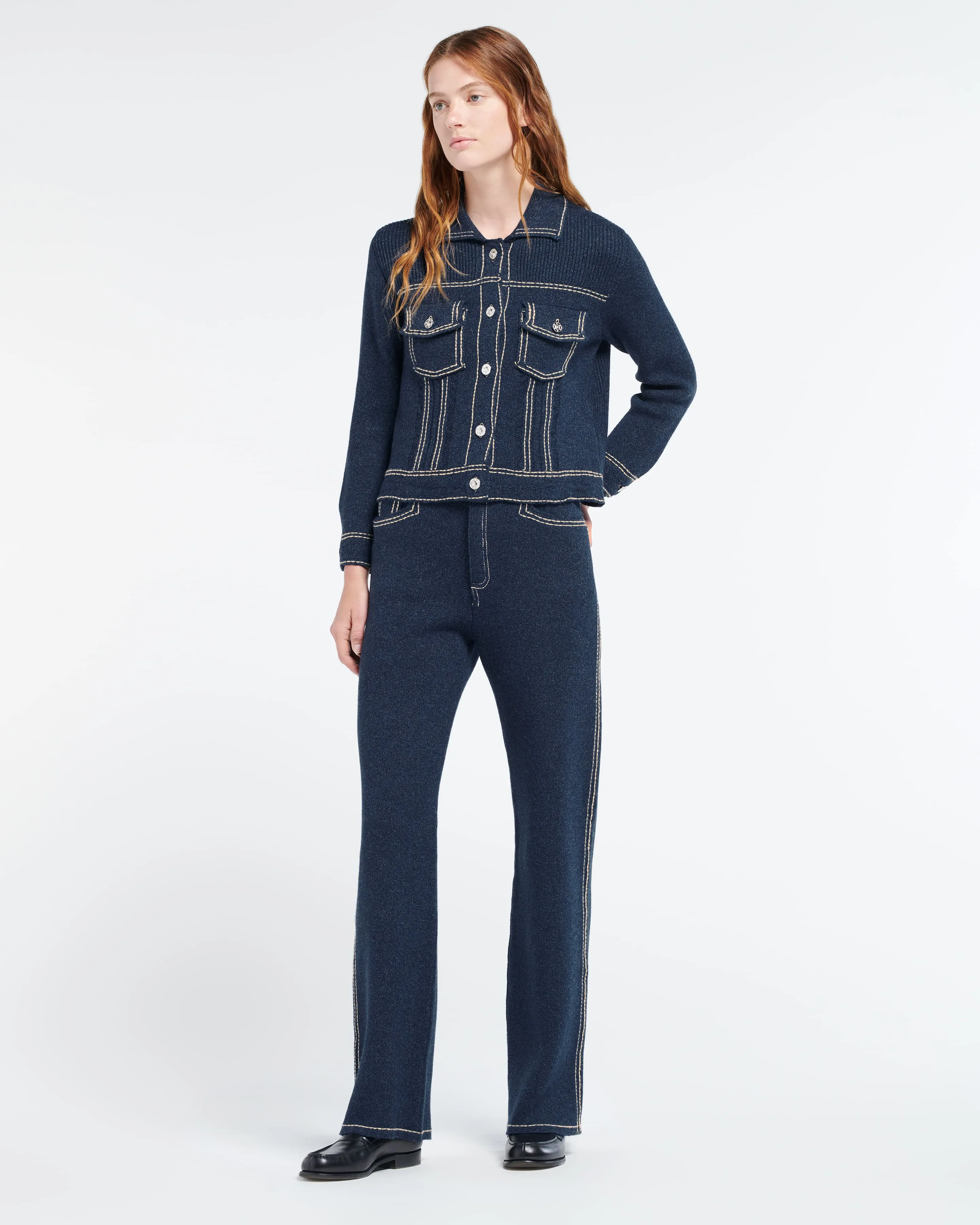 Veste Denim ajustée en cachemire et coton sold by Barrie product image thumbnail 5