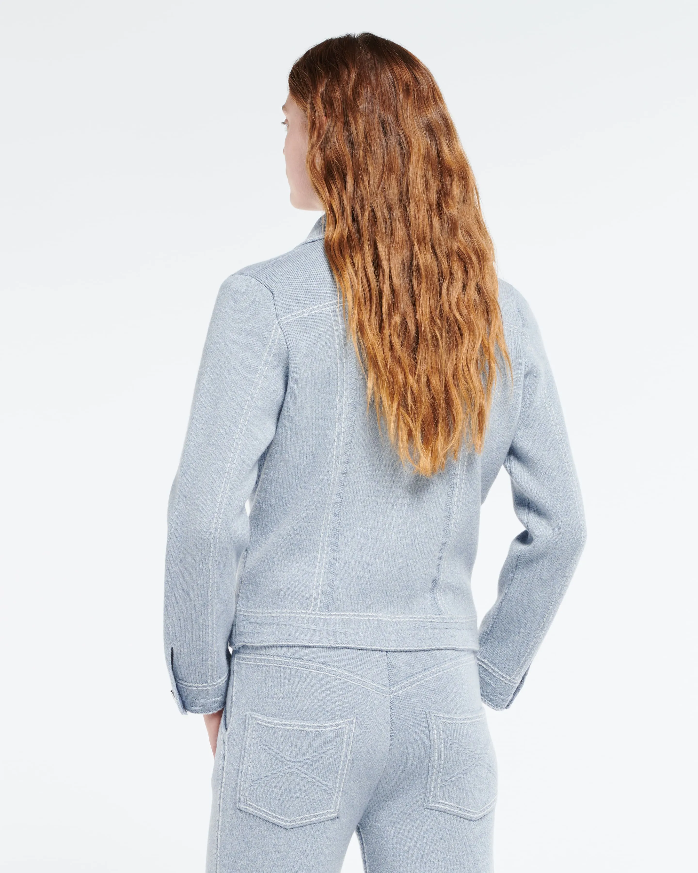 Veste Denim en cachemire et coton à coupe droite sold by Barrie product image thumbnail 4