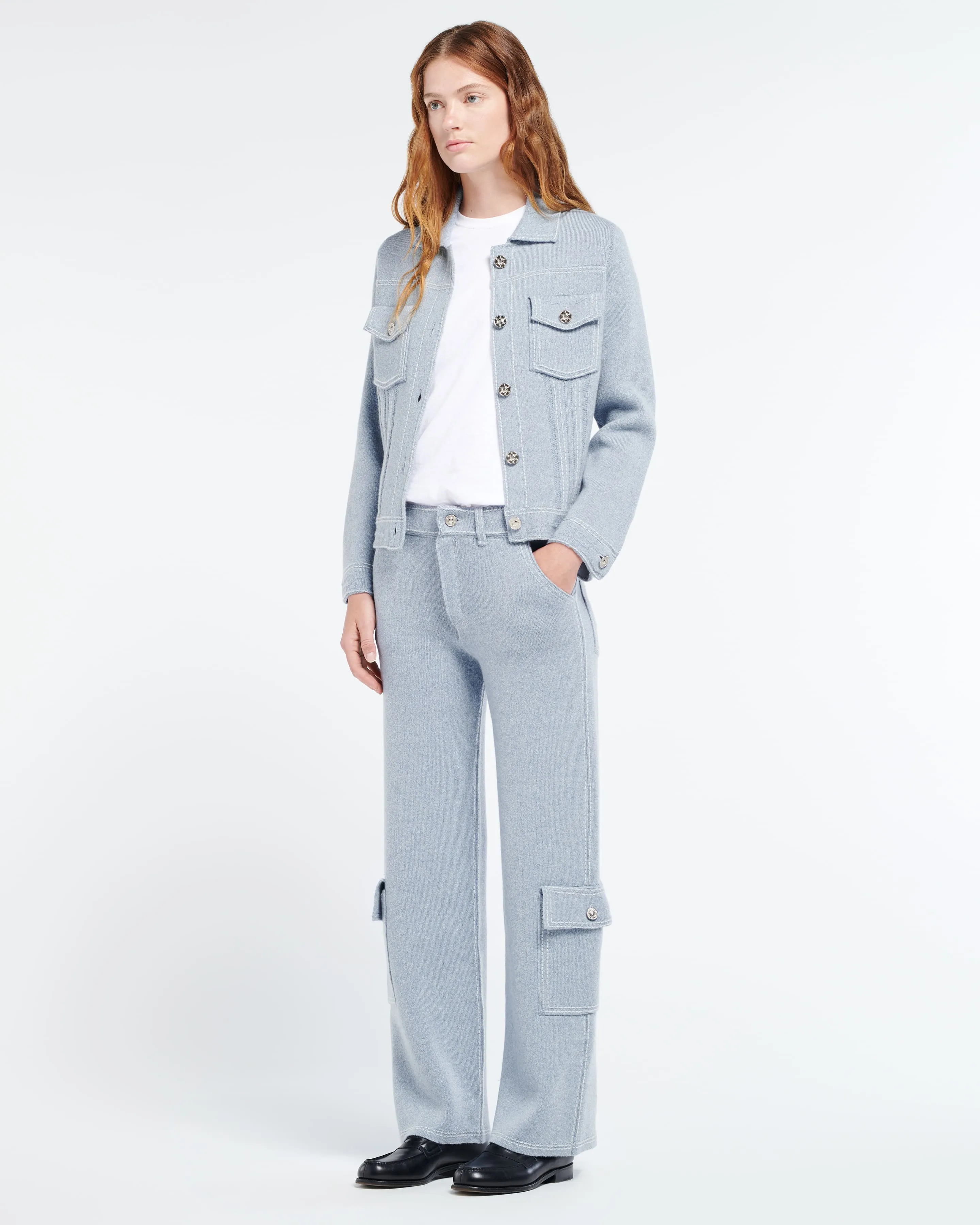 Veste Denim en cachemire et coton à coupe droite sold by Barrie product image thumbnail 5