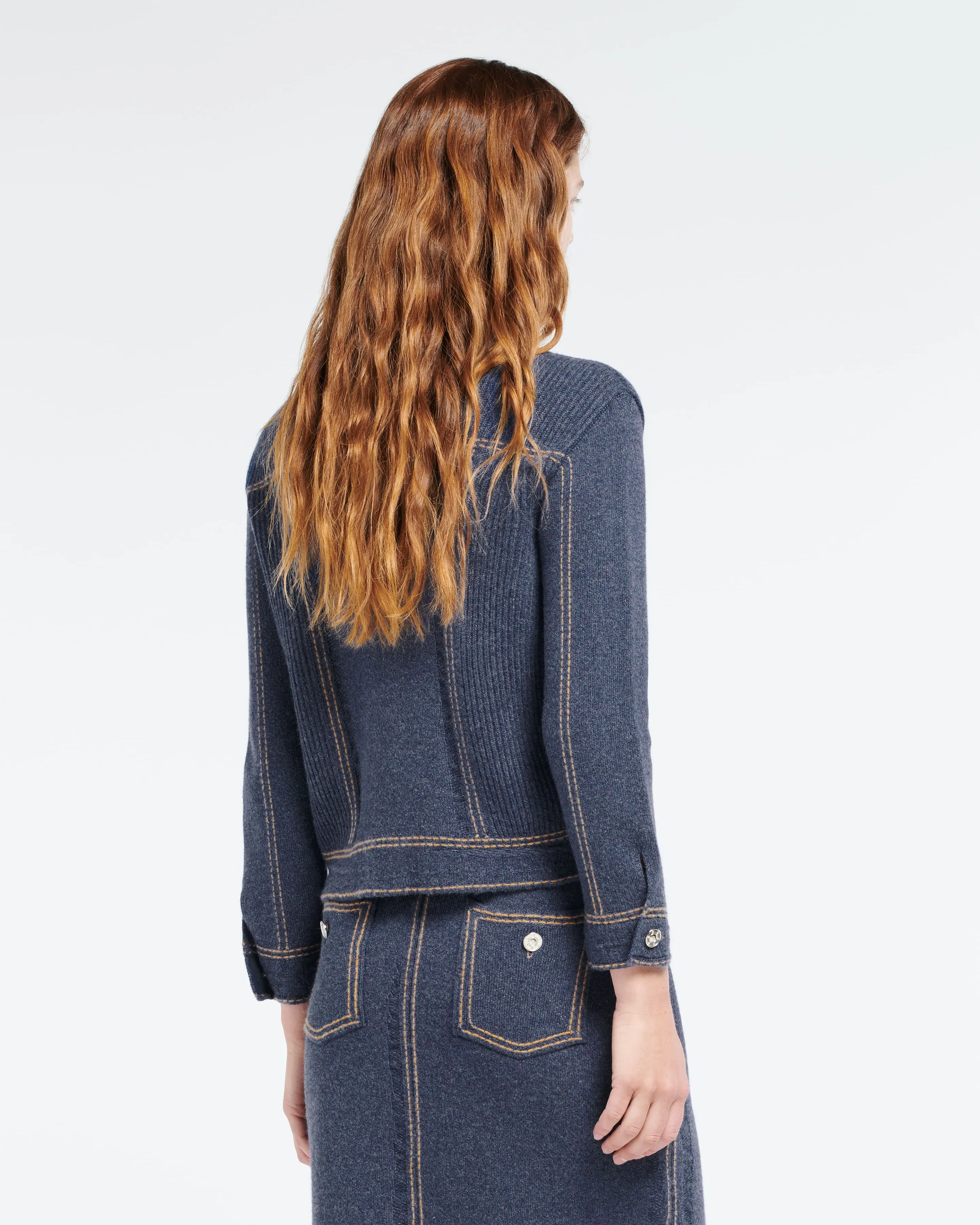 Veste Denim ajustée en cachemire et coton sold by Barrie product image thumbnail 4