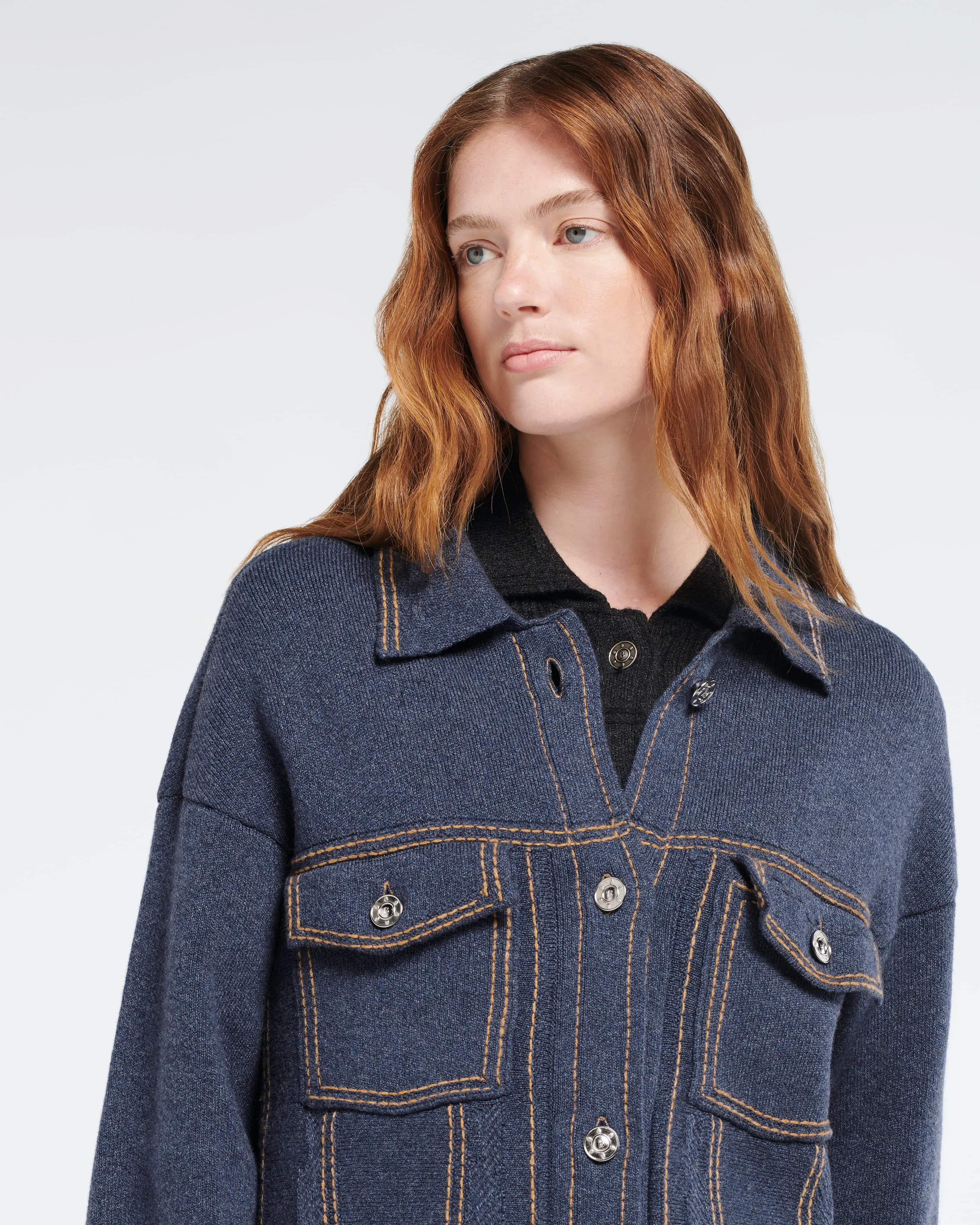 Veste Denim oversize en cachemire et coton sold by Barrie product image thumbnail 2