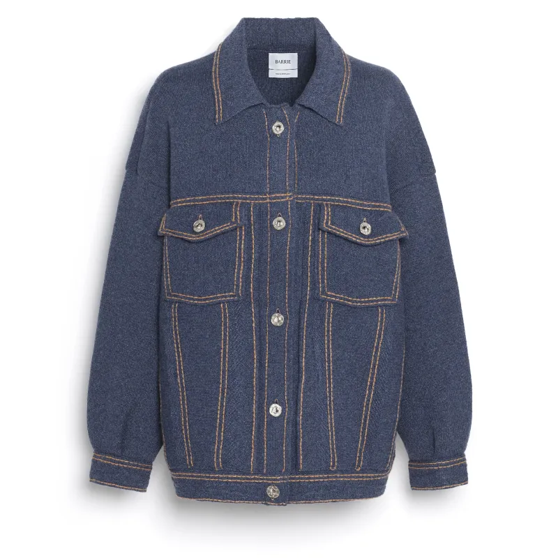 Veste Denim oversize en cachemire et coton made by Barrie