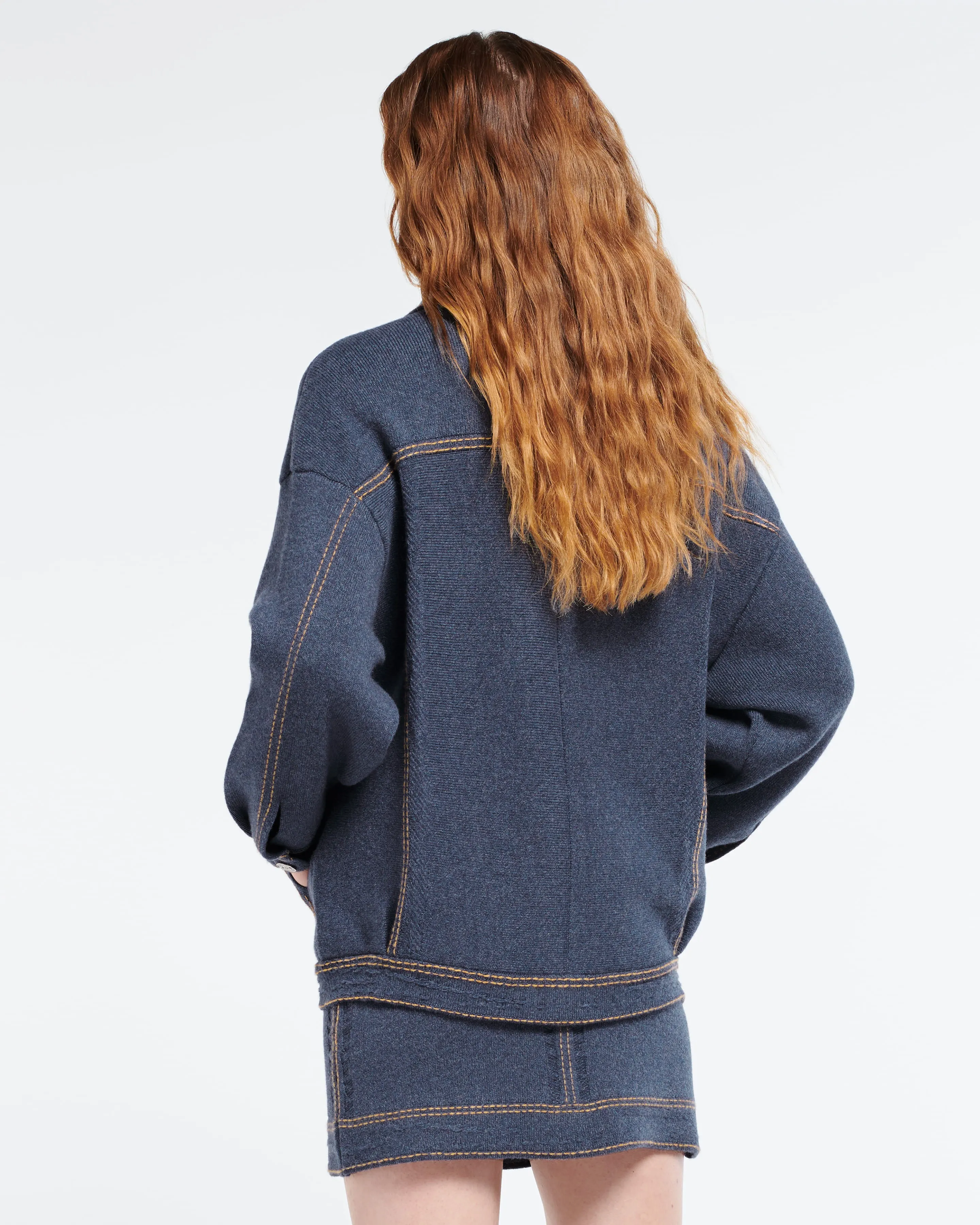 Veste Denim oversize en cachemire et coton sold by Barrie product image thumbnail 4