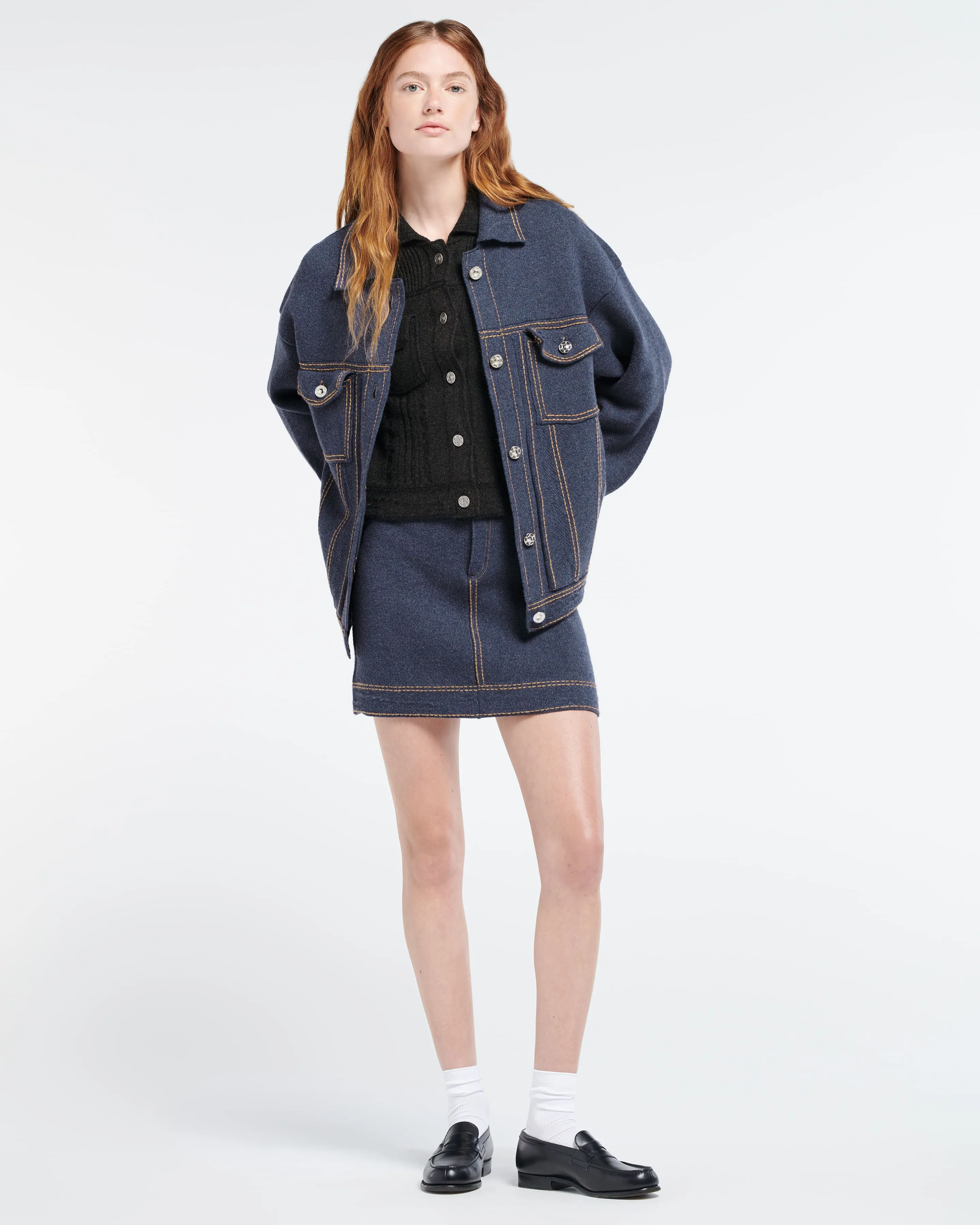 Veste Denim oversize en cachemire et coton sold by Barrie product image thumbnail 5